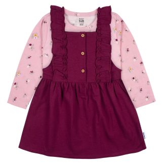 2-Piece Infant Girls Purple Floral Jumper & Top Set, 12M