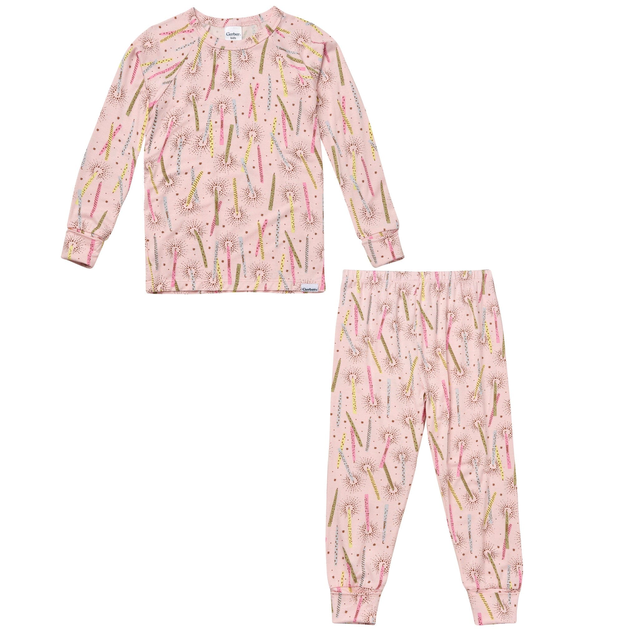 2-Piece Infant & Toddler Girls Pink Candle Snug Fit Pajamas