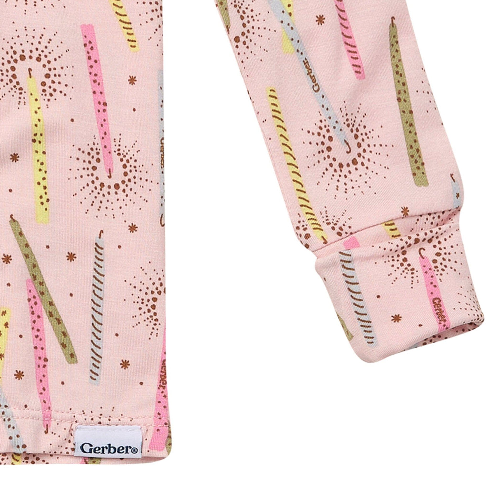 2-Piece Infant & Toddler Girls Pink Candle Snug Fit Pajamas - Image 3