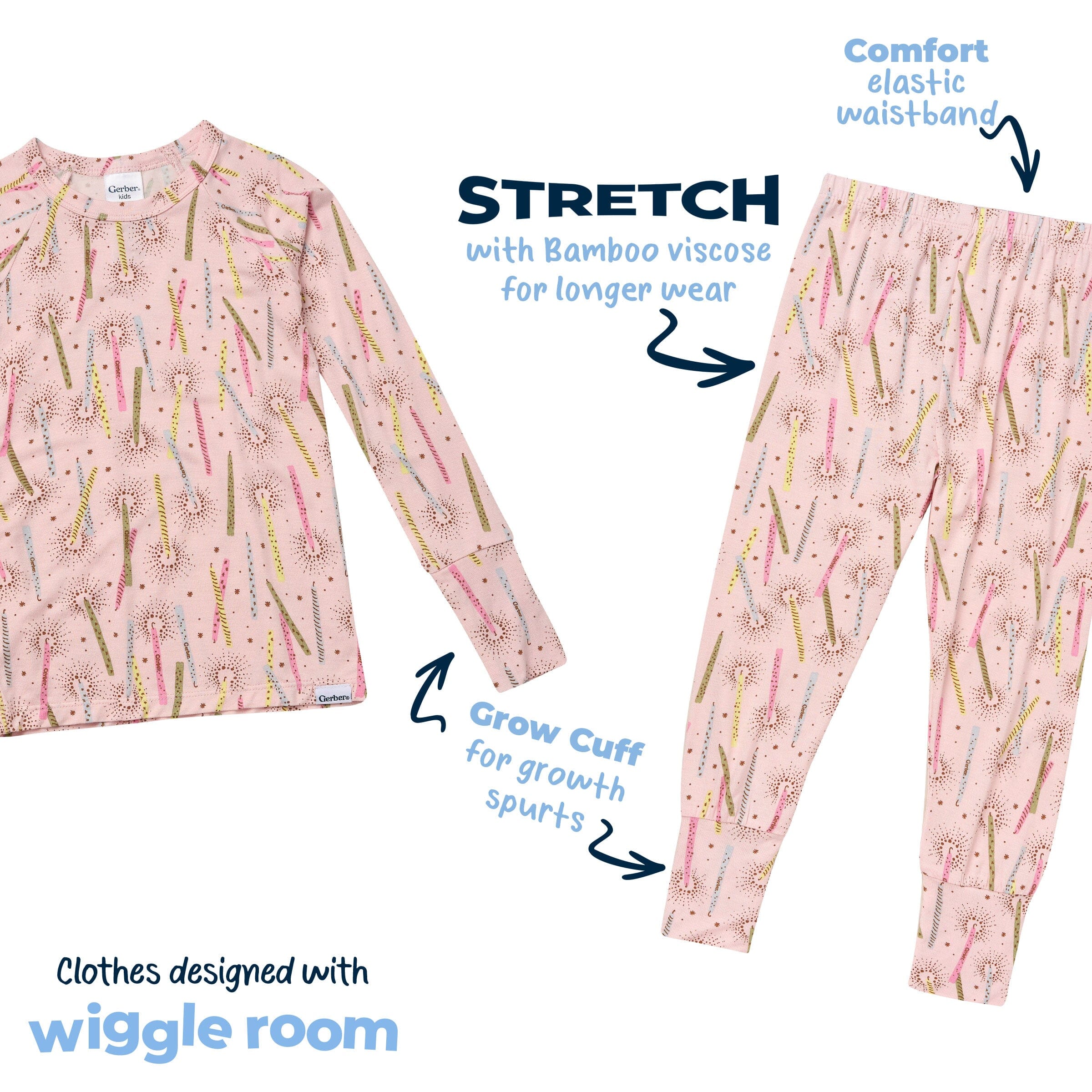 2-Piece Infant & Toddler Girls Pink Candle Snug Fit Pajamas - Image 6