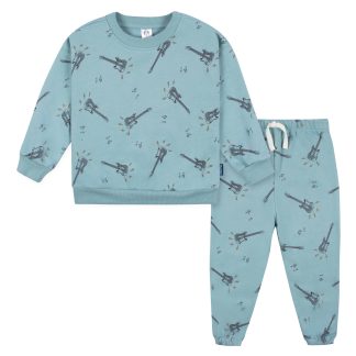 2-Piece Toddler Boys Teal Guitars Sweatshirt & Pant Set, 5T