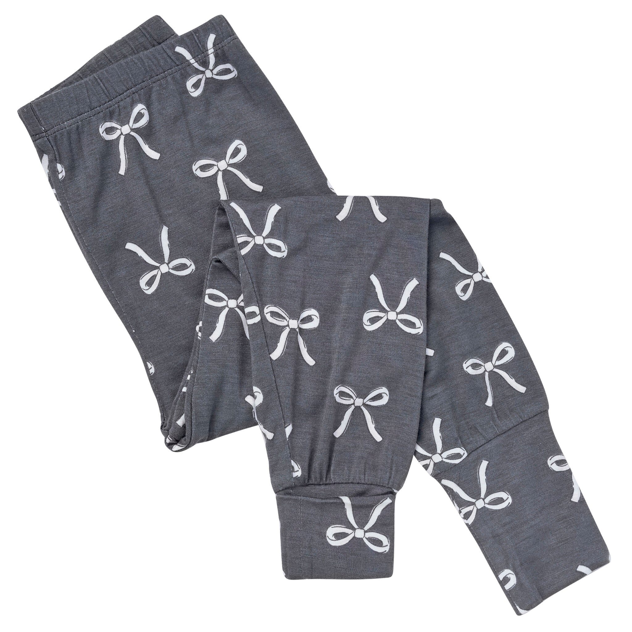 2-Piece Infant & Toddler Girls Gray Bow Snug Fit Pajamas - Image 4