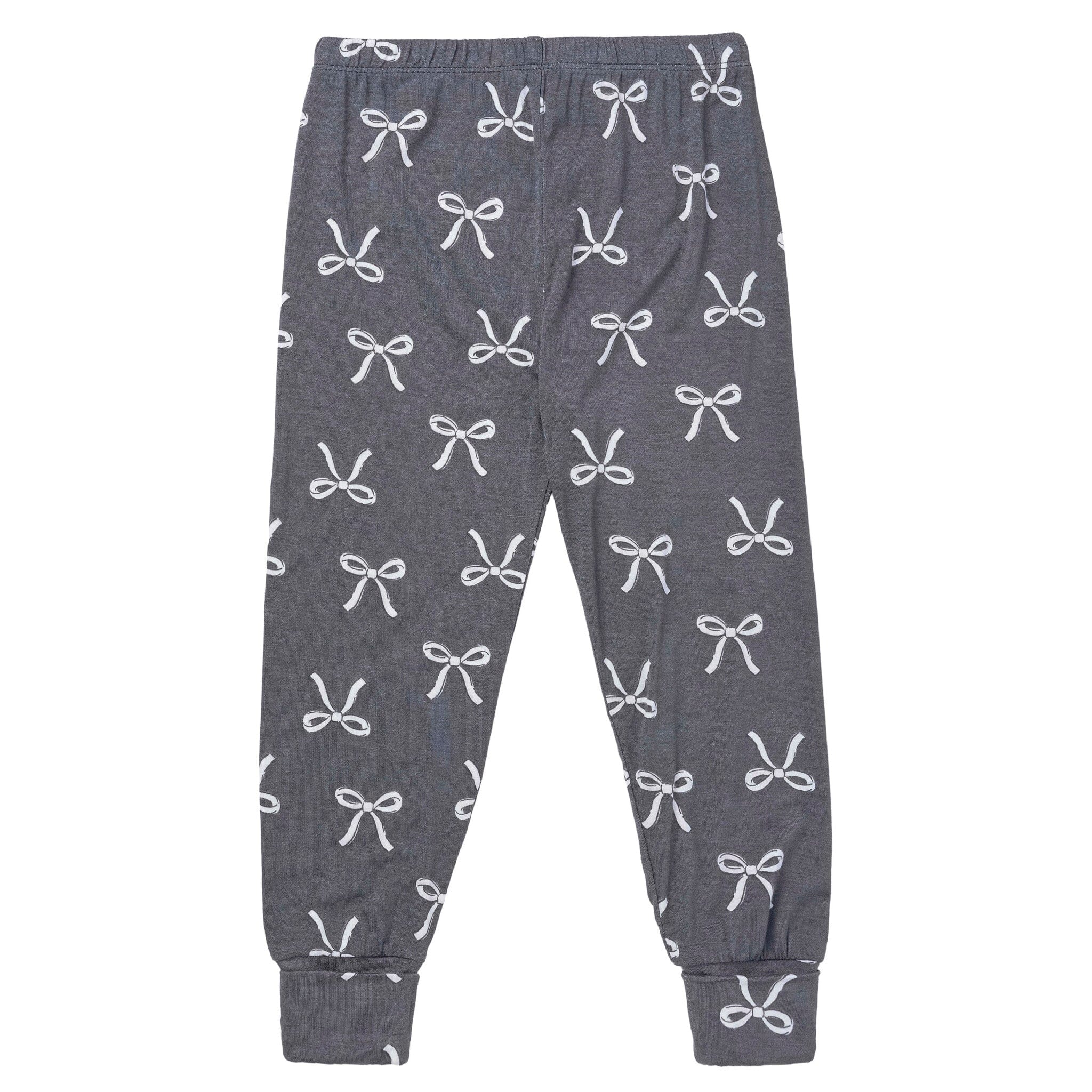 2-Piece Infant & Toddler Girls Gray Bow Snug Fit Pajamas - Image 5