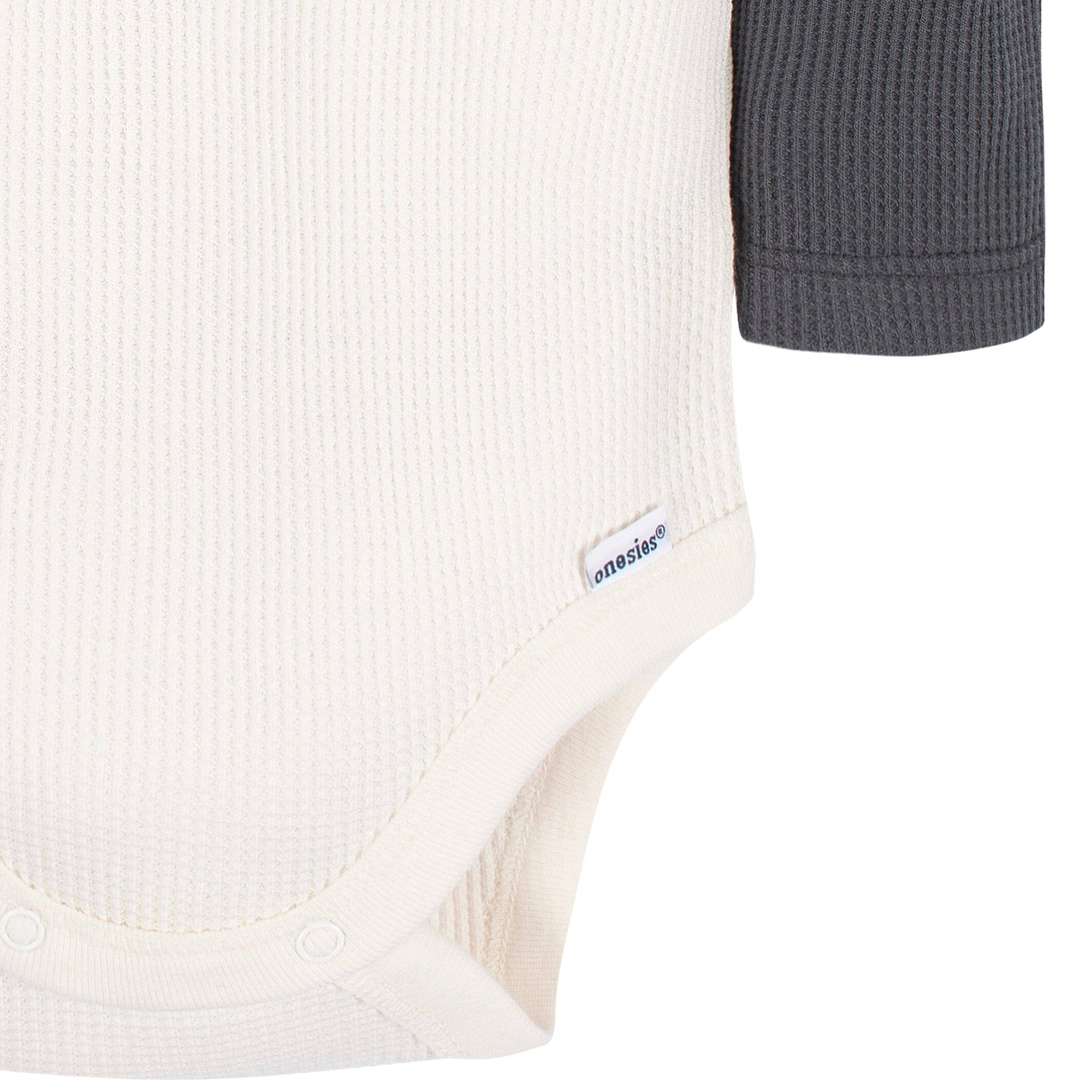 2-Pack Baby Boys Blue & Ivory Long Sleeve Henley Onesies® Bodysuits - Image 5