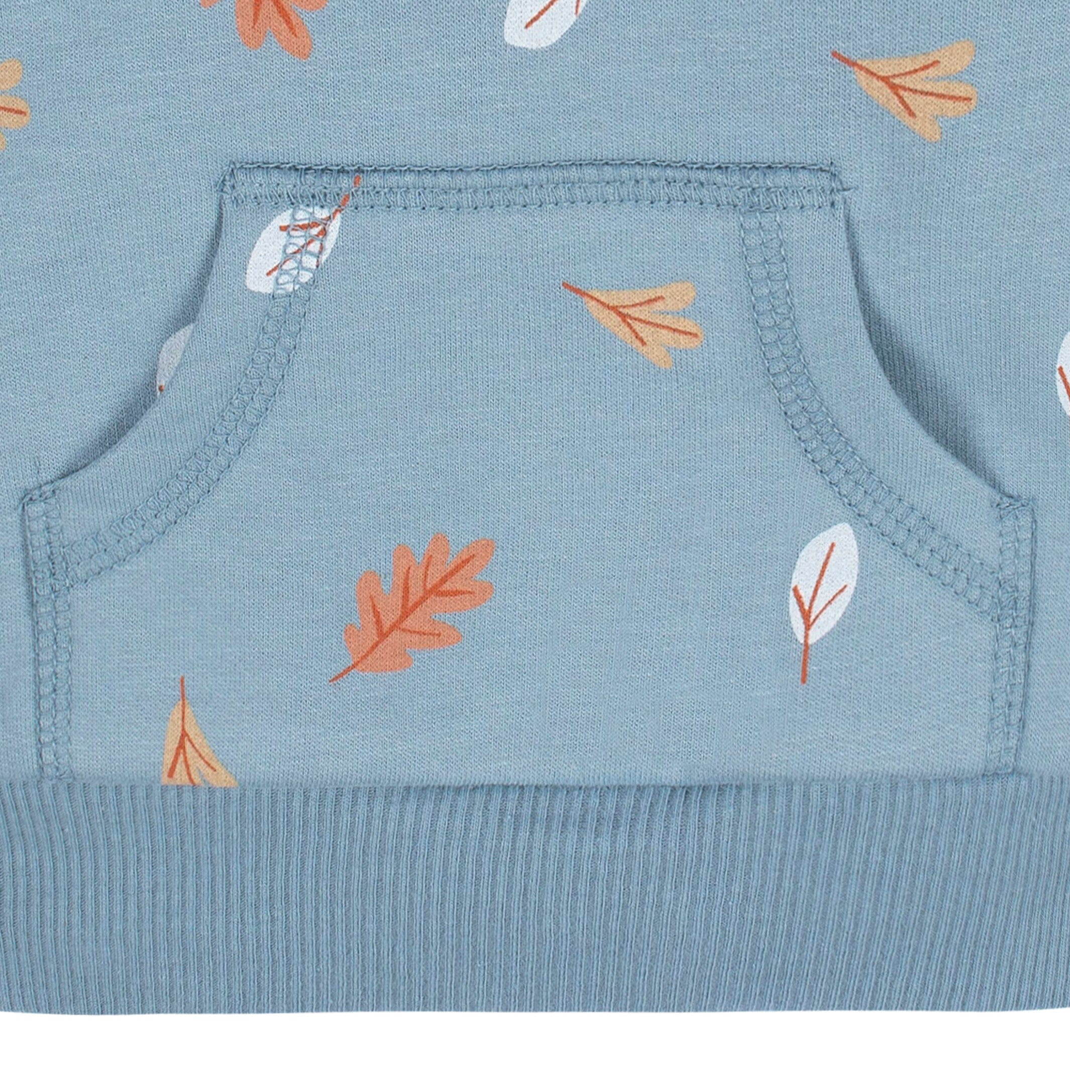2-Piece Infant & Toddler Boys Blue Leaves Sweatshirt & Pant Set - Image 4