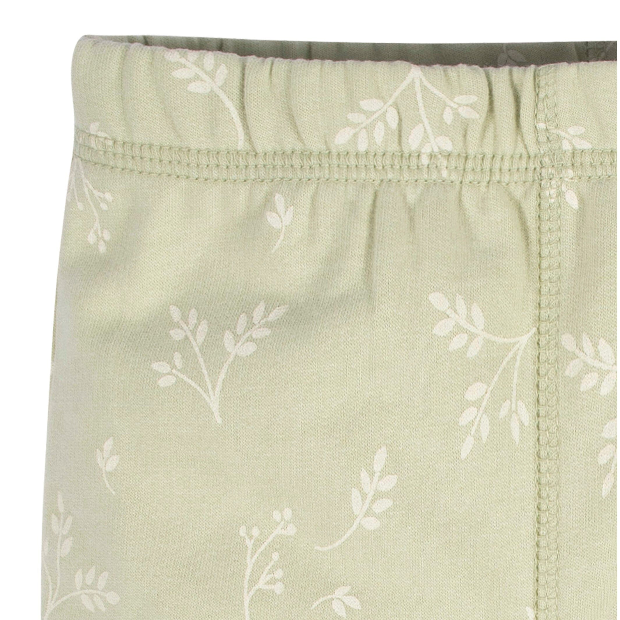 2-Piece Baby & Toddler Girls Green Leaves Sweatshirt & Pant Set - Image 7