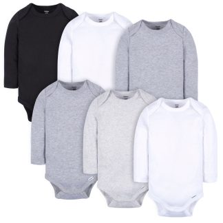 6-Pack Baby Neutral White, Gray, & Black Onesies® Bodysuits