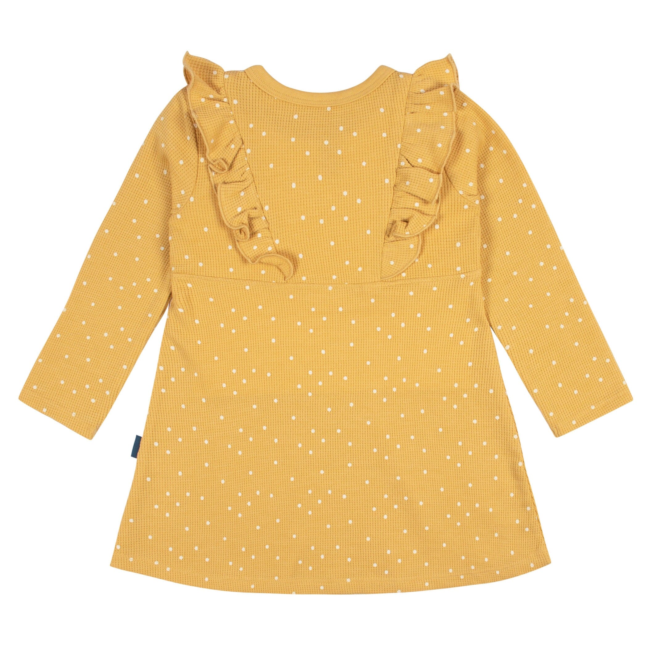 Infant and Toddler Girls Yellow Dots Dress with Ruffle - Image 6