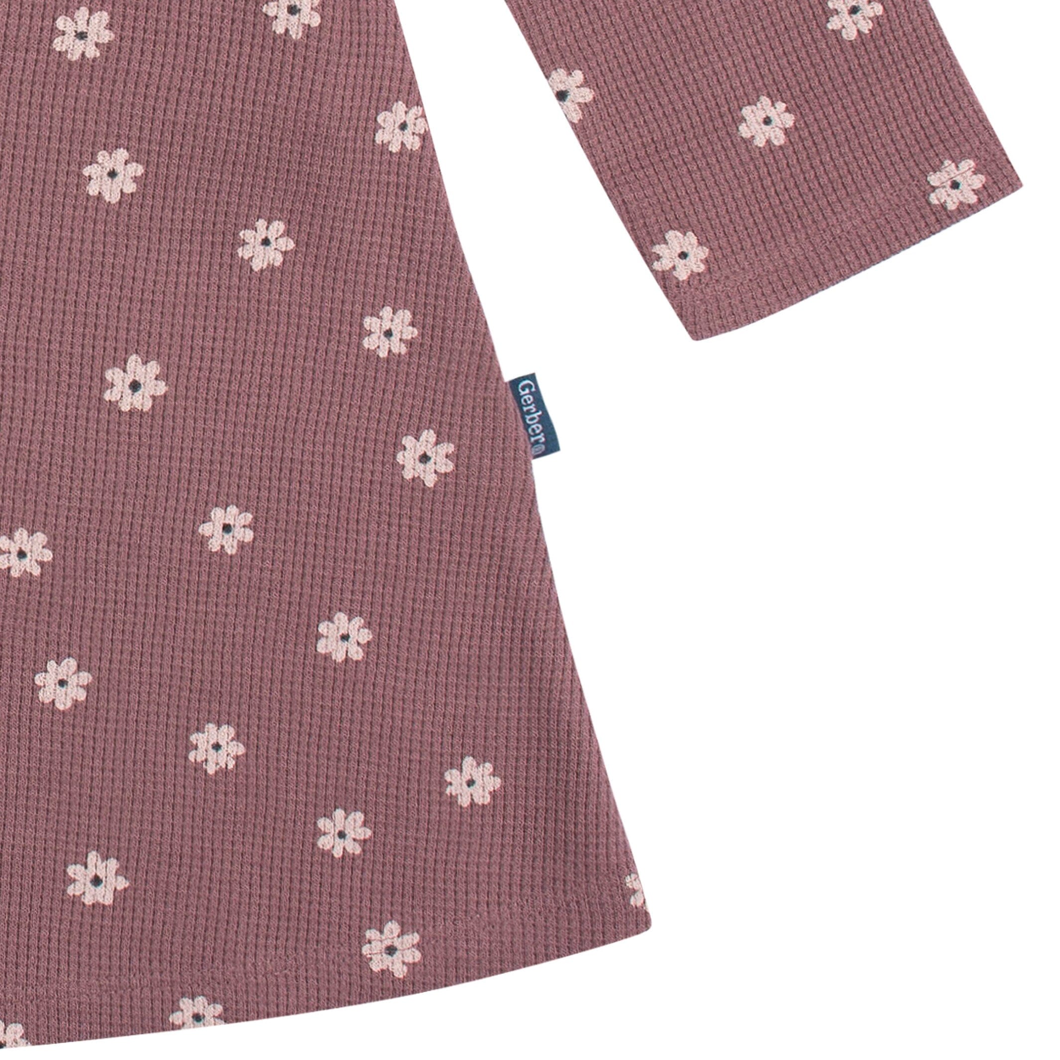 Infant and Toddler Girls Pink Daisies Dress with Ruffle - Image 3