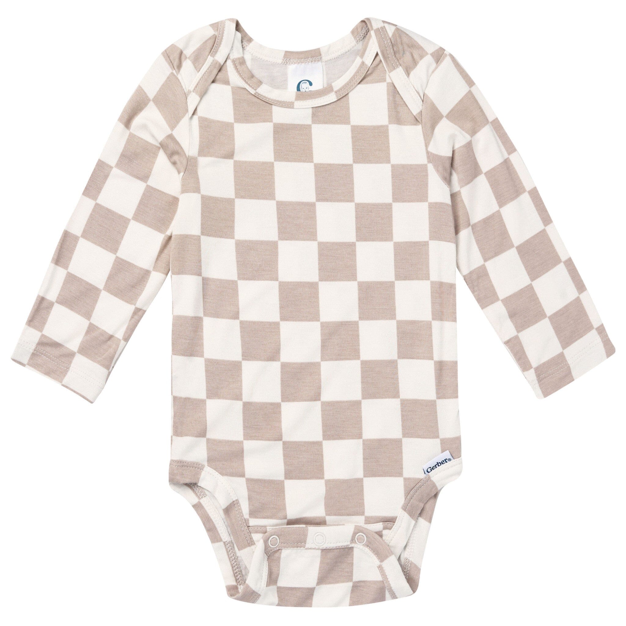 2-Piece Baby Neutral Taupe Check Onesie® Pant Set - Image 4
