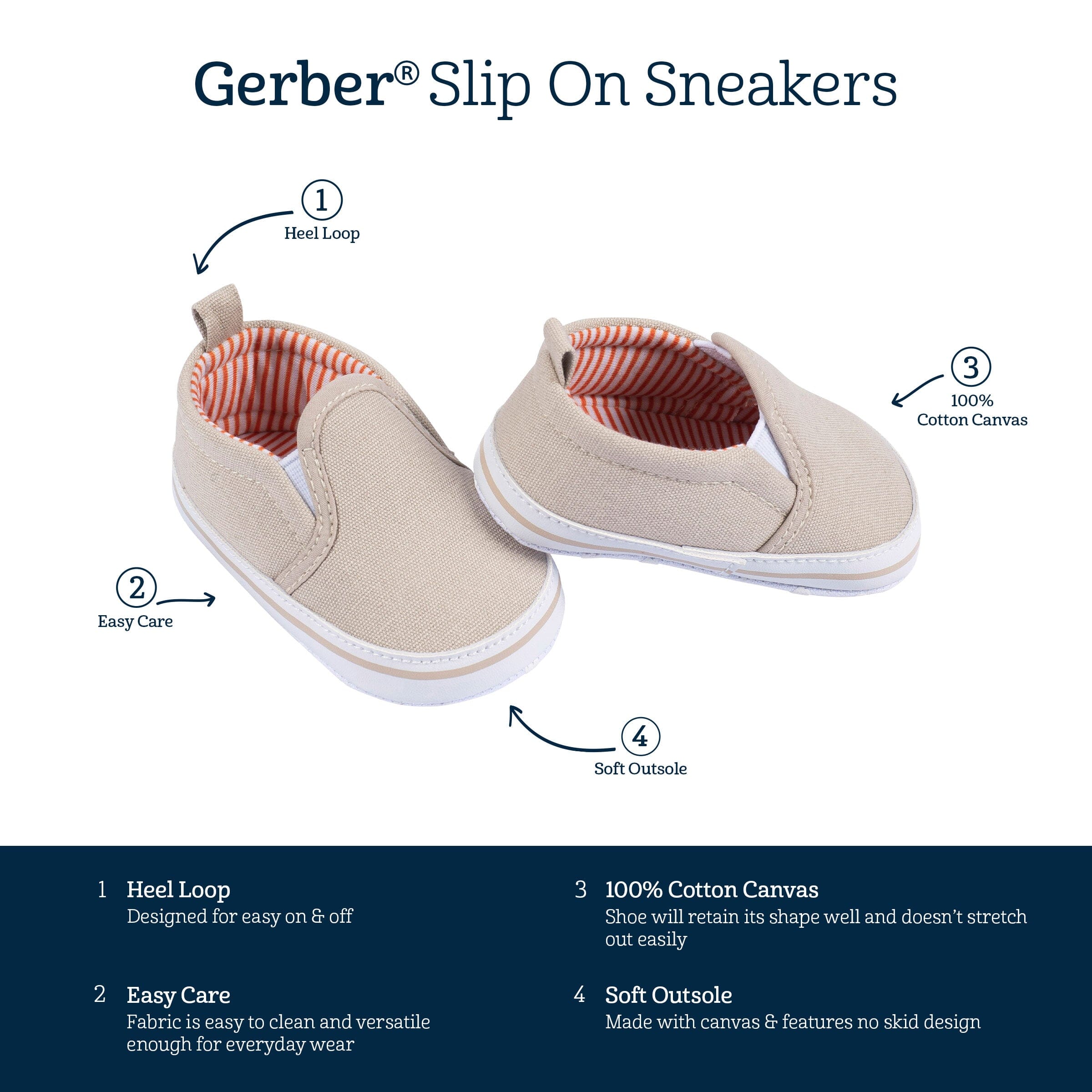 Baby Boys Khaki Slip-On Sneaker - Image 6