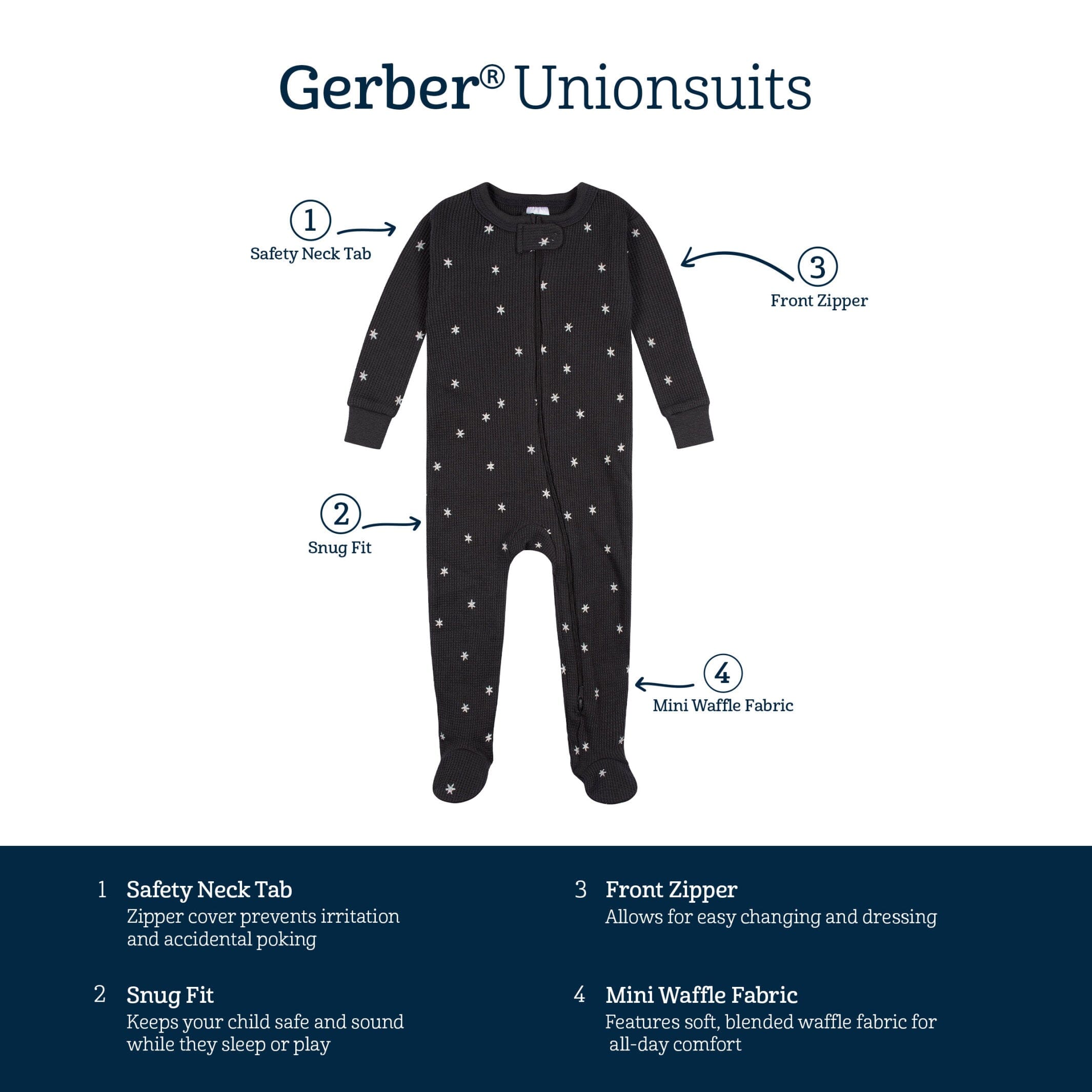 Baby Neutral Starburst Snug Fit Footed Pajamas - Image 7
