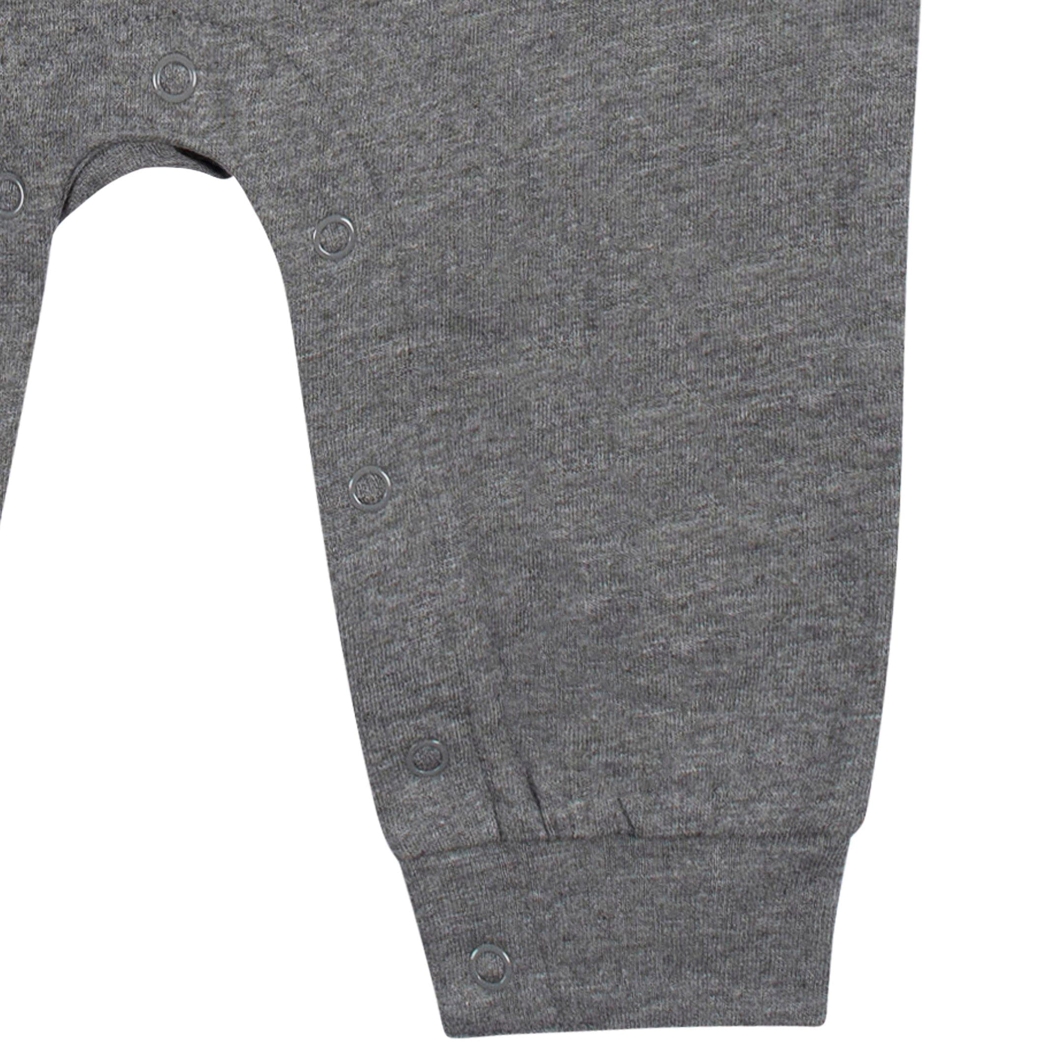 2-Pack Baby Boys Heather Gray & Rust Raglan Sleeve Romper - Image 4
