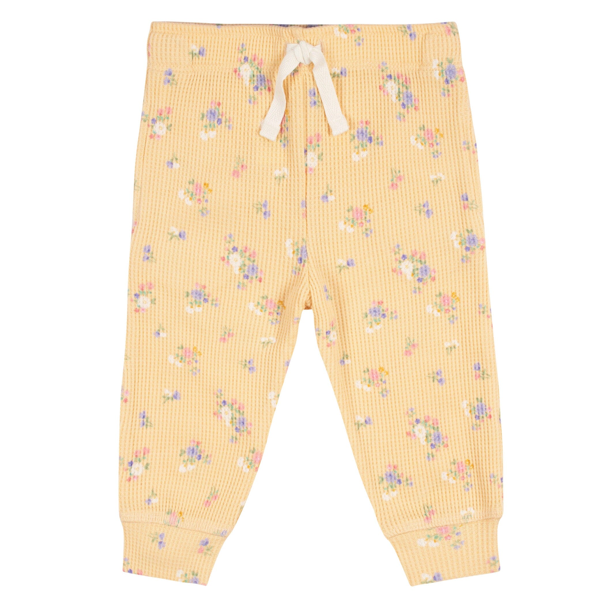 2-Piece Baby Girls Yellow Floral Top & Jogger Set - Image 4