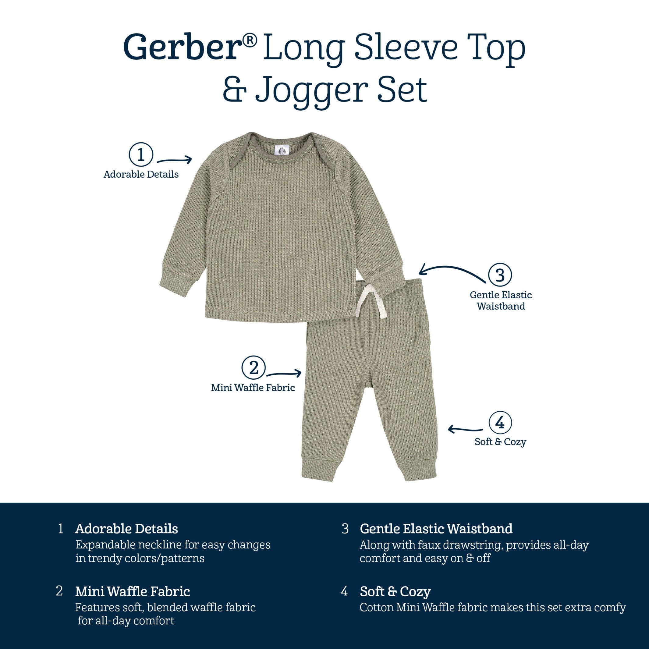 2-Piece Baby Boys Green Top & Jogger Set - Image 7