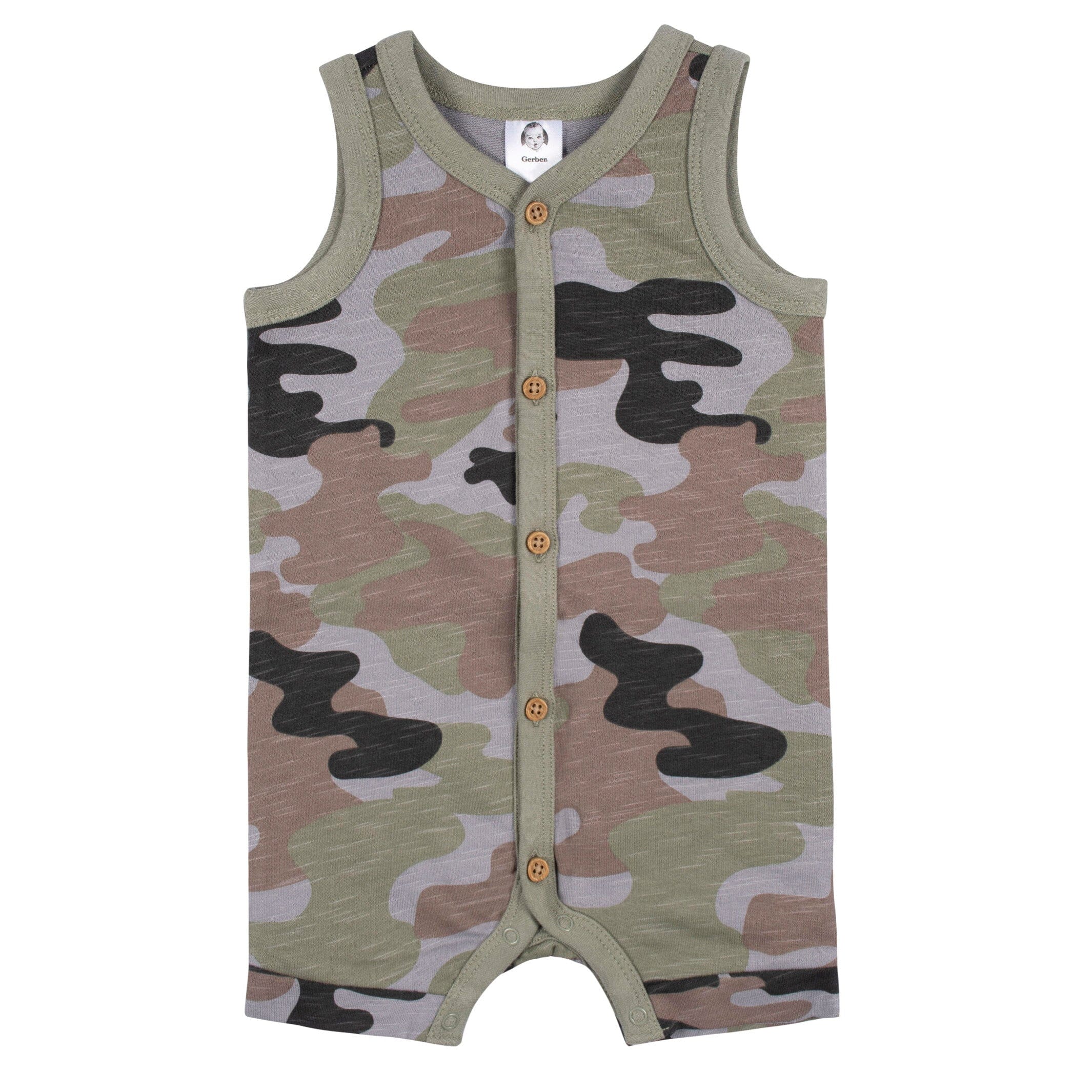 2-Pack Baby Boys Camo & Striped Short Leg Sleeveless Romper, 24M - Image 2