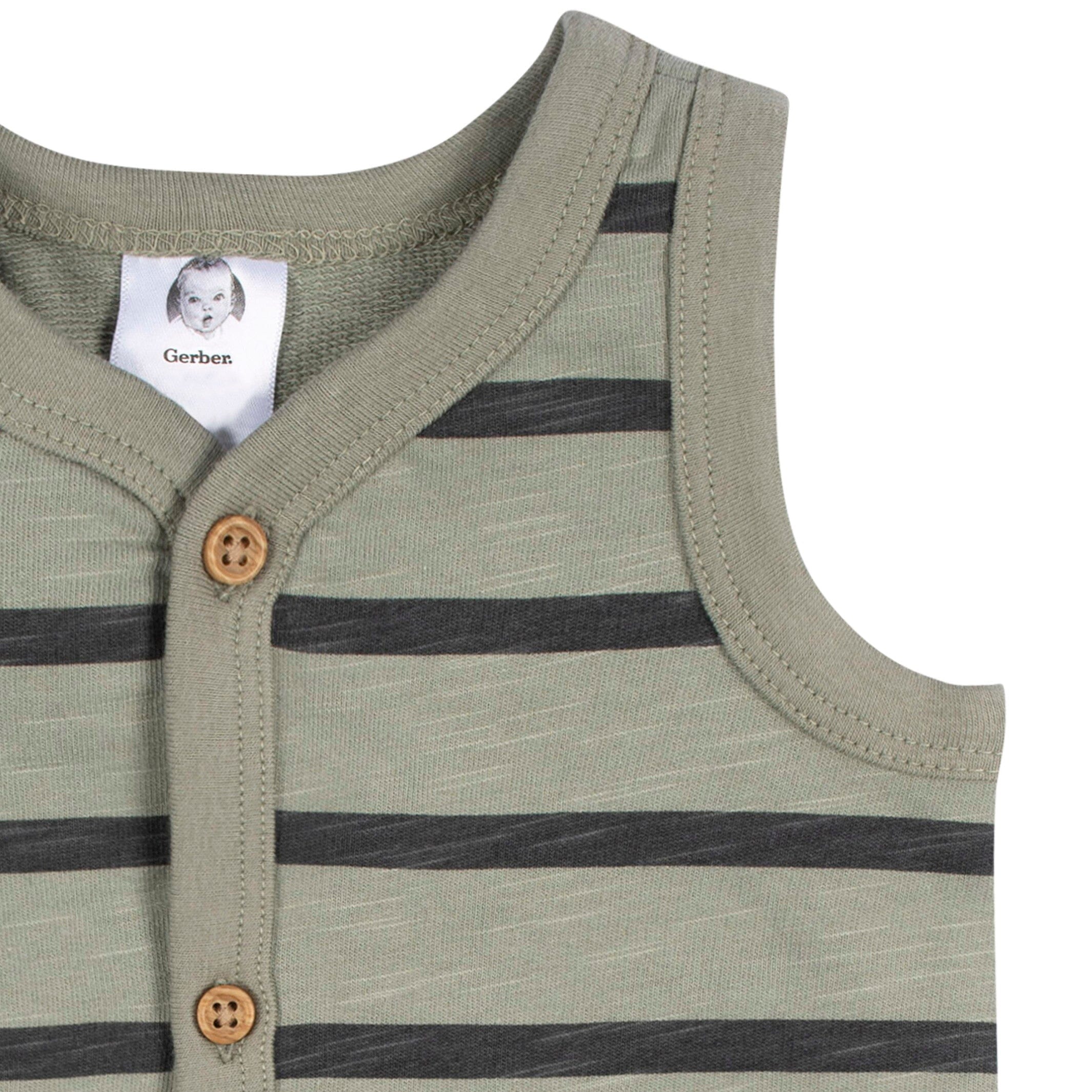 2-Pack Baby Boys Camo & Striped Short Leg Sleeveless Romper, 24M - Image 5