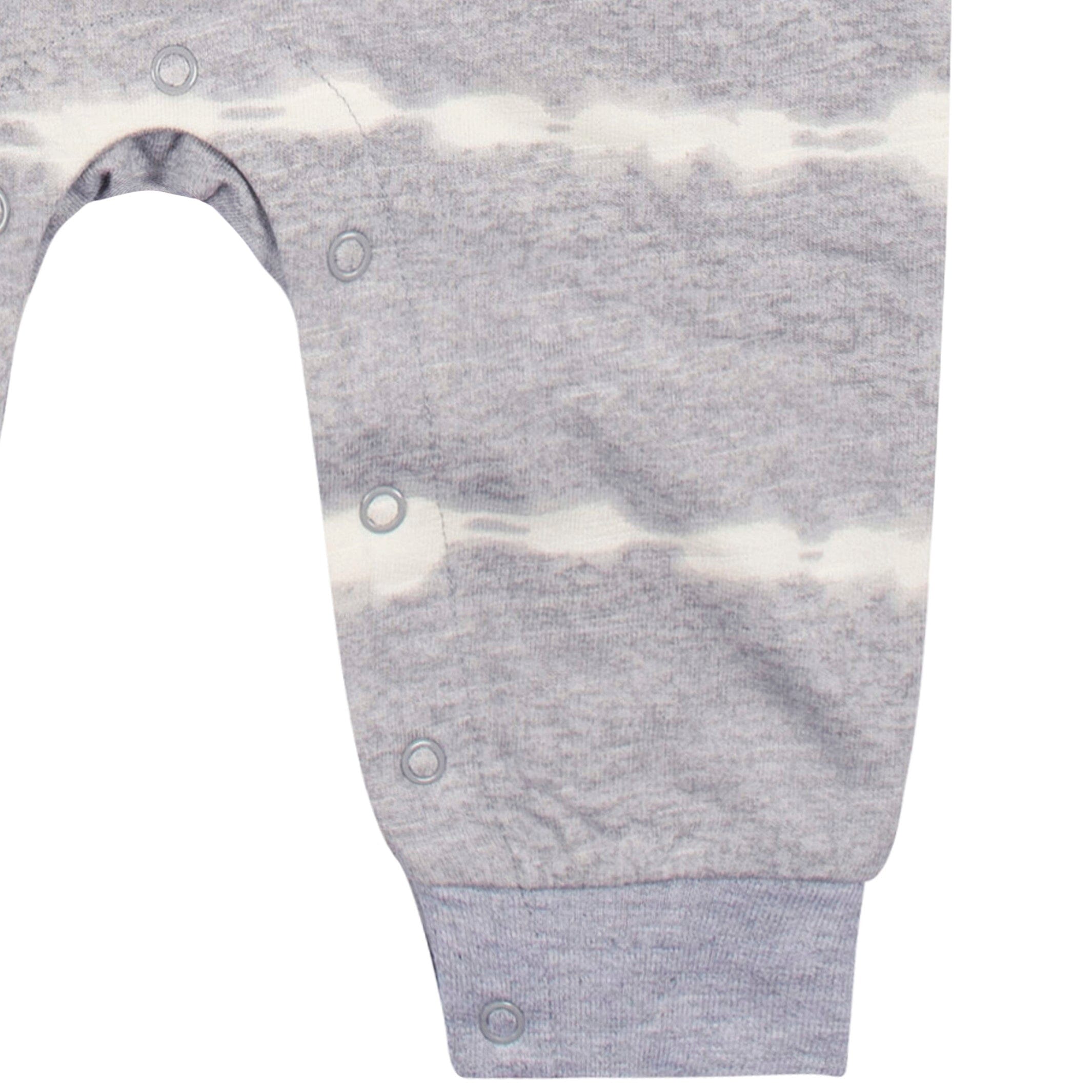 2-Pack Baby Boys Light Gray Tie Dye & Striped Raglan Sleeve Romper - Image 5