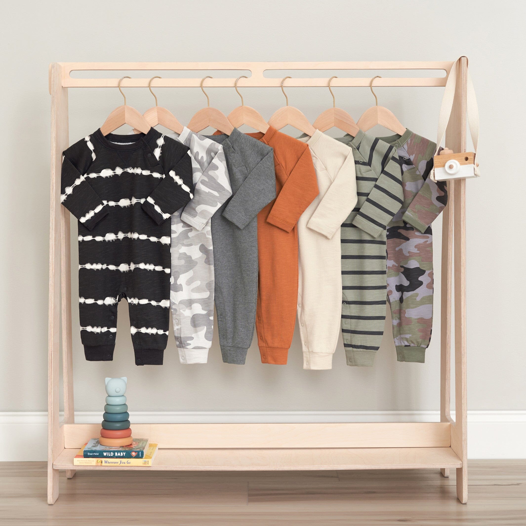 2-Pack Baby Boys Dark Gray Tie Dye & Blue Raglan Sleeve Romper - Image 10