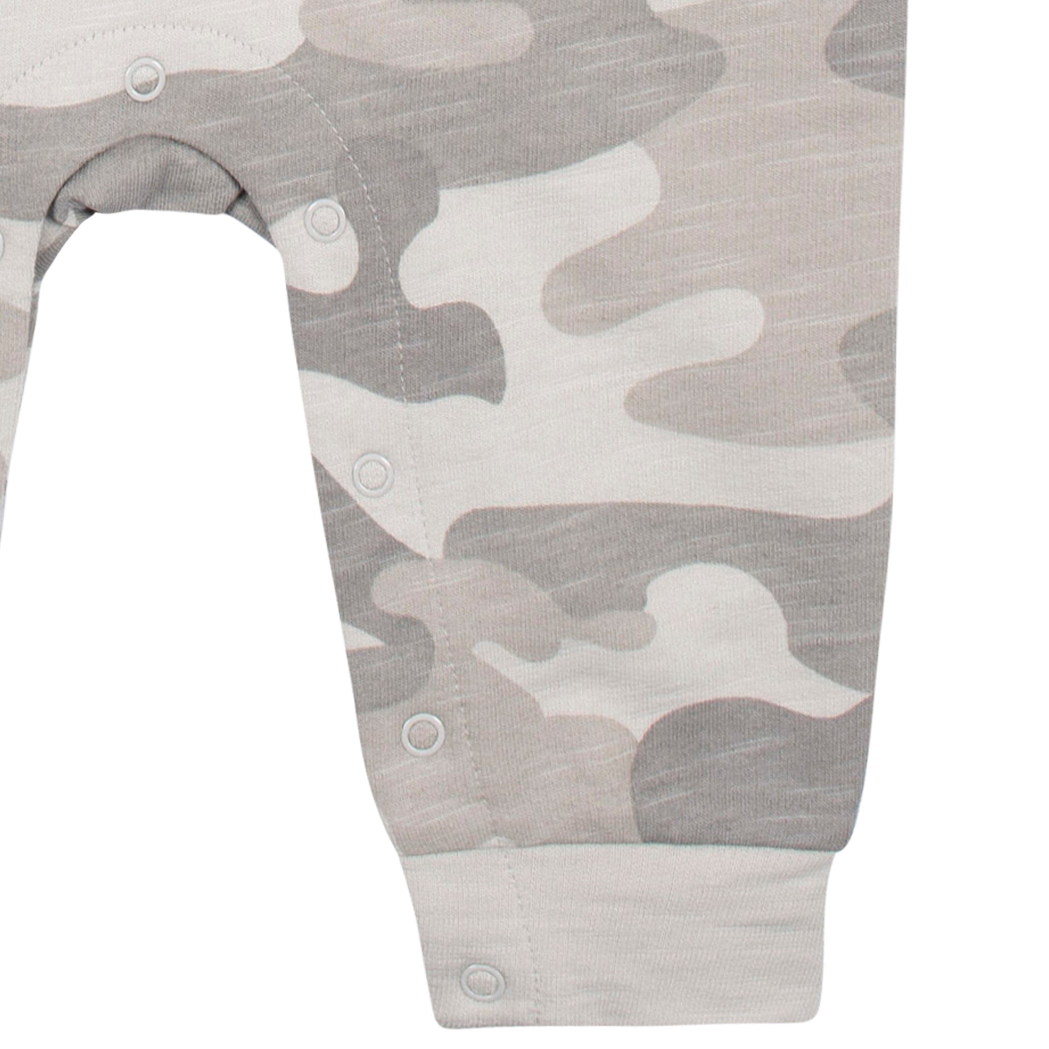 2-Pack Baby Boys Gray Camo & Yellow Raglan Sleeve Romper, 0-3M - Image 4