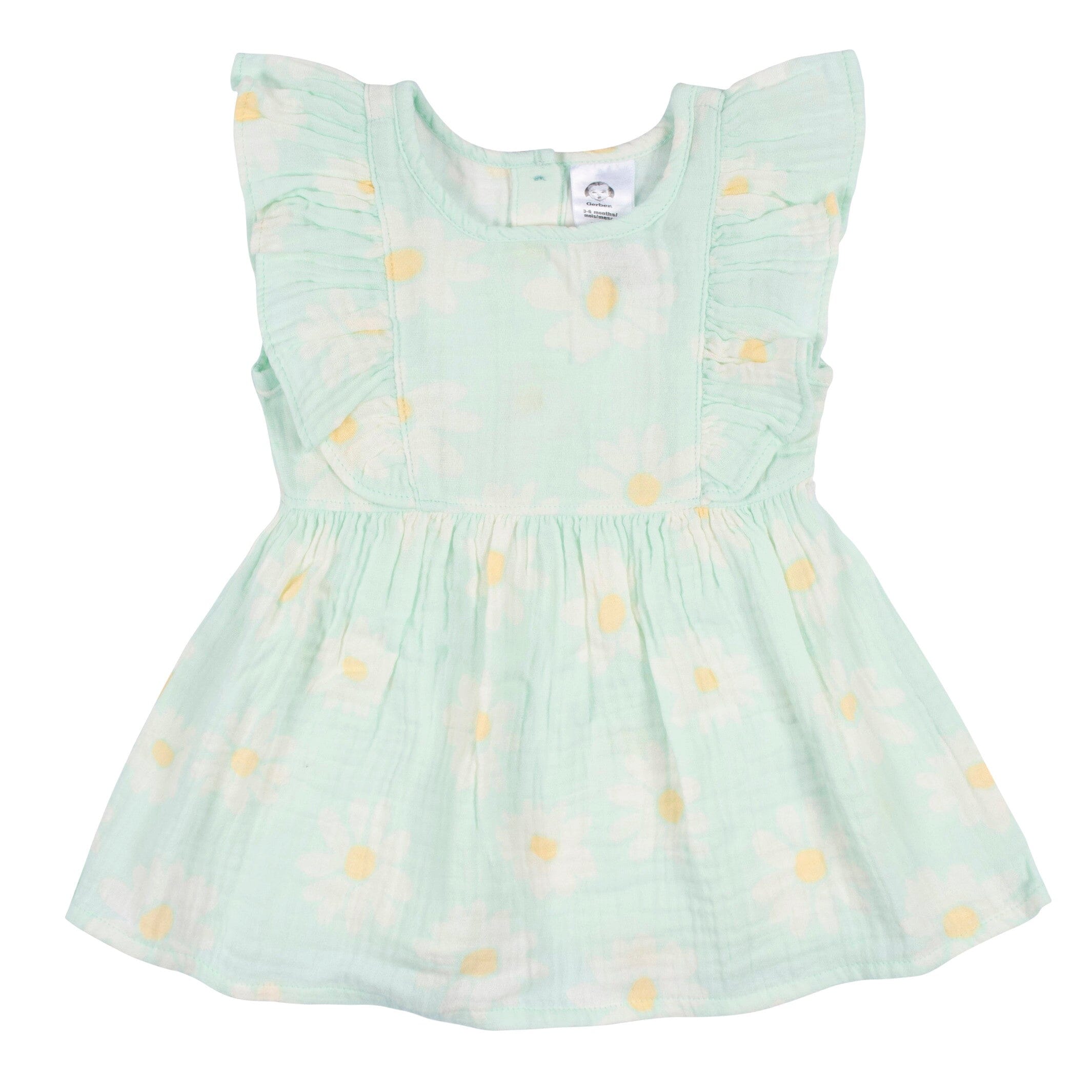 2-Piece Toddler Girls Daisies Gauze Dress & Diaper Cover Set, 5T - Image 3