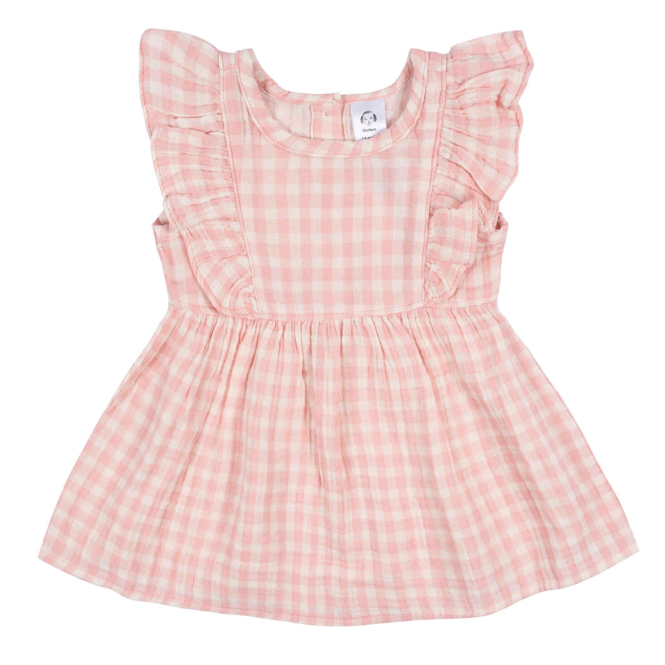 2-Piece Baby & Toddler Girls Gingham Gauze Dress & Diaper Cover Set - Image 4
