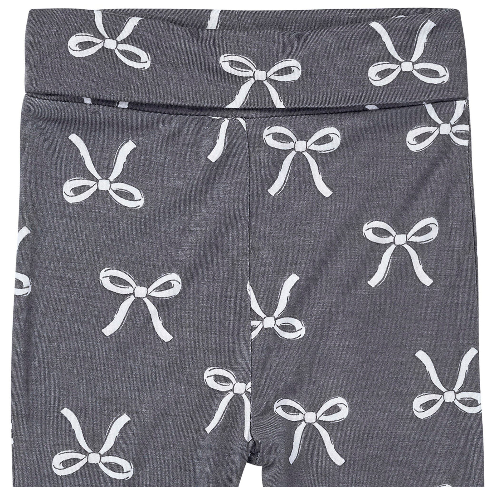 2-Piece Baby Girls Gray Bow Onesie® Pant Set - Image 10