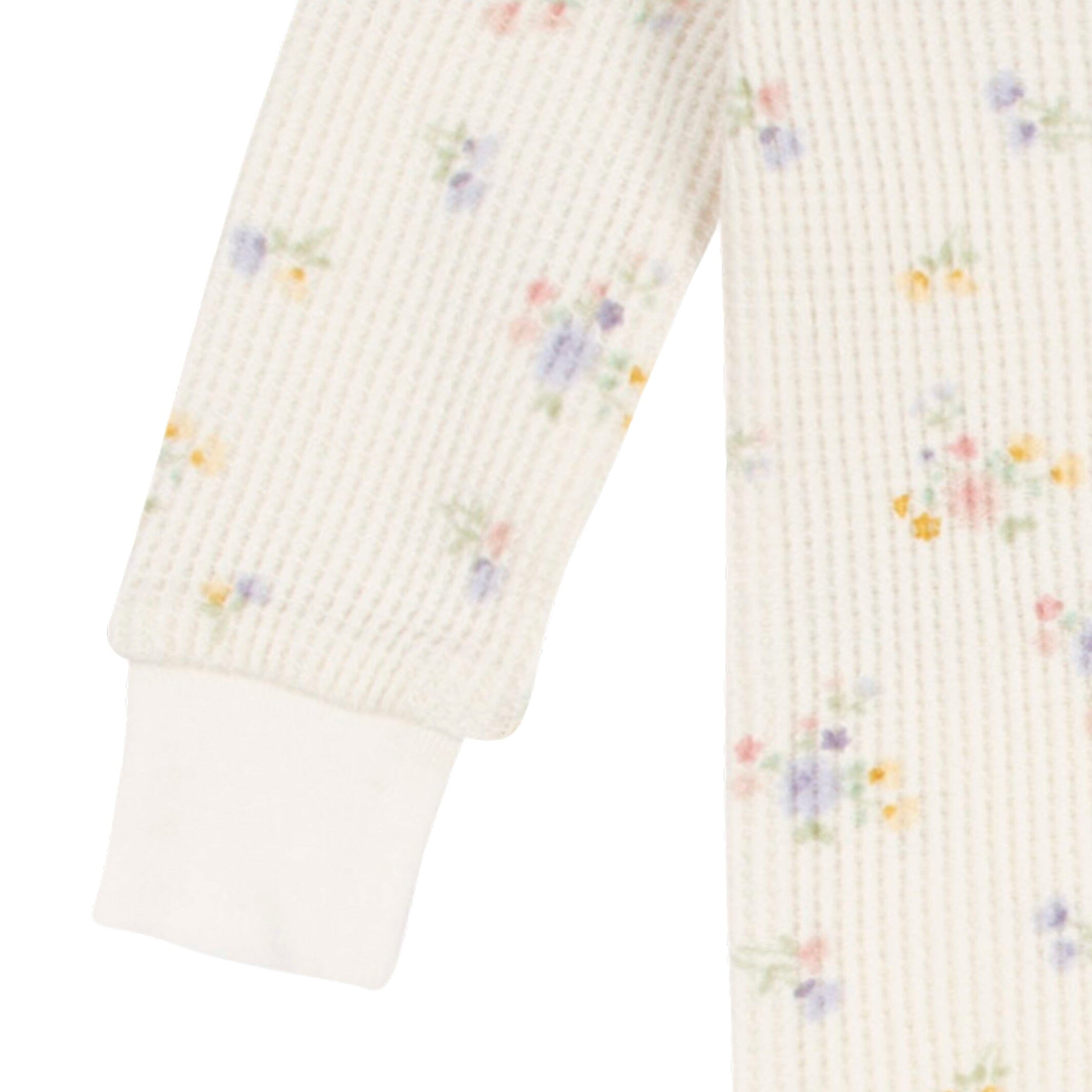 Baby Girls Ivory Floral Snug Fit Footed Pajamas - Image 3