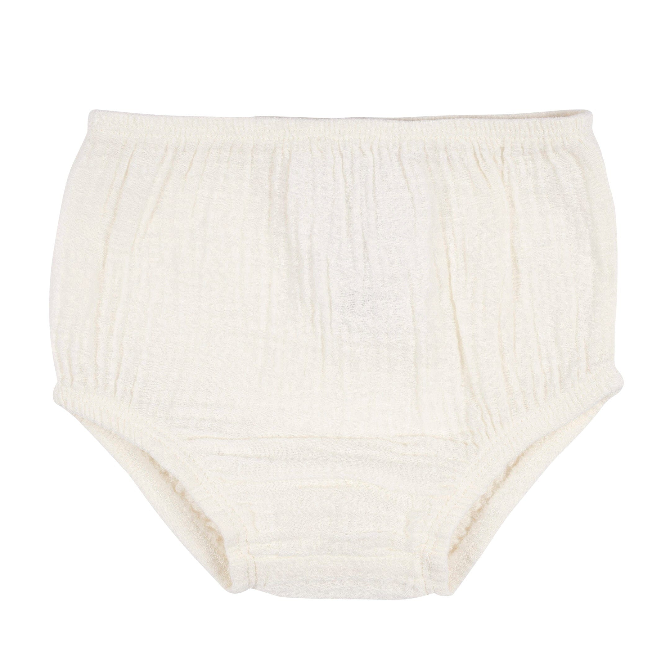 2-Piece Toddler Girls Ivory Gauze Dress & Diaper Cover Set - Image 6