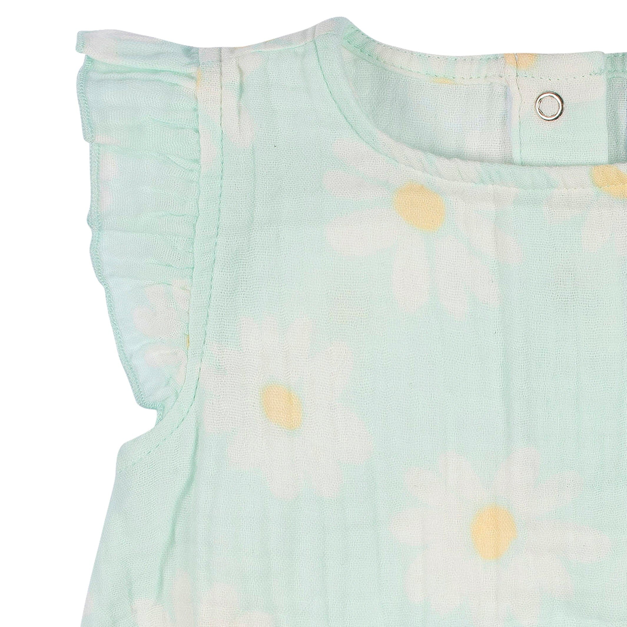 Baby Girls Daisies Gauze Bubble Romper, 0-3M - Image 2