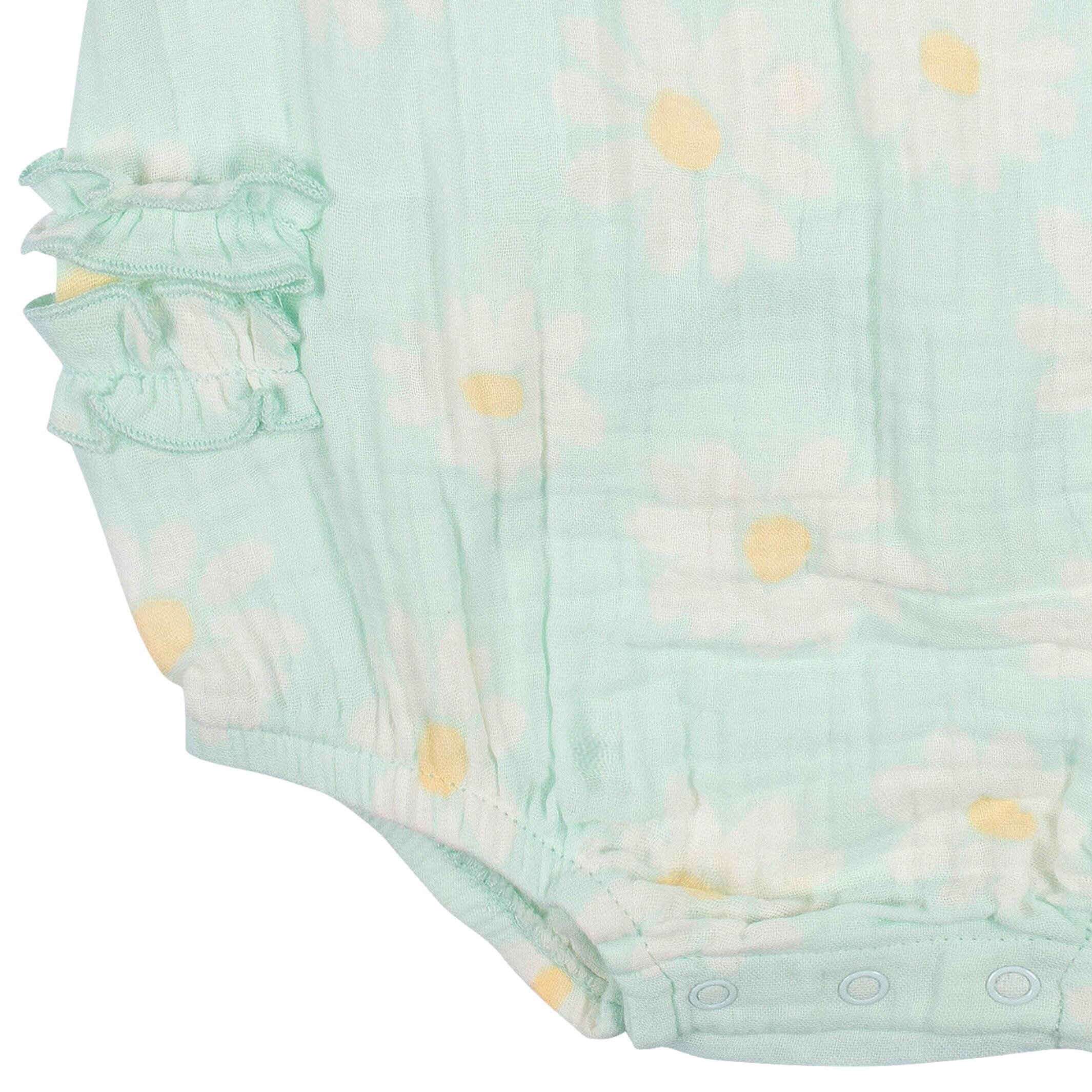 Baby Girls Daisies Gauze Bubble Romper, 0-3M - Image 5