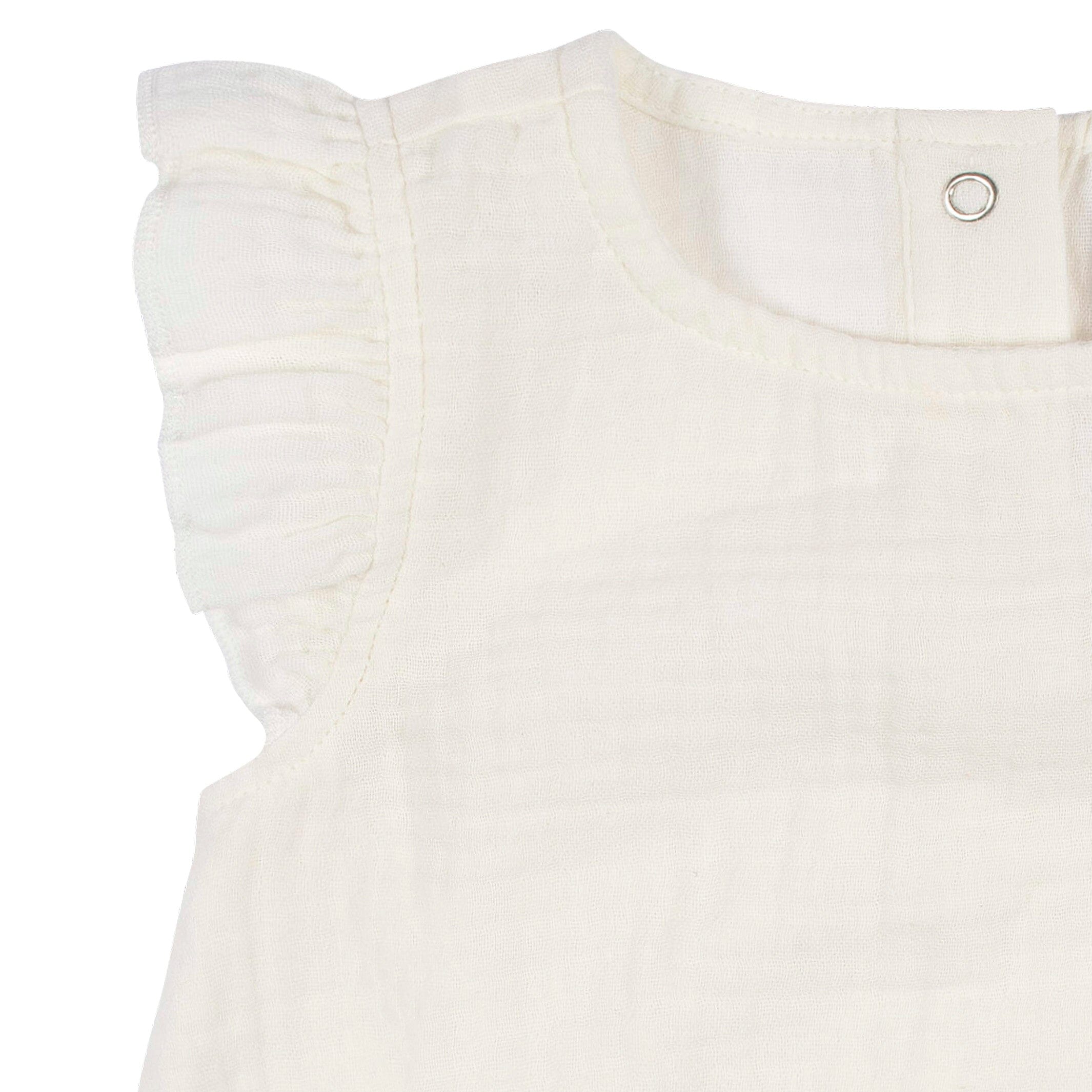 Baby Girls Ivory Gauze Bubble Romper, 0-3M - Image 2