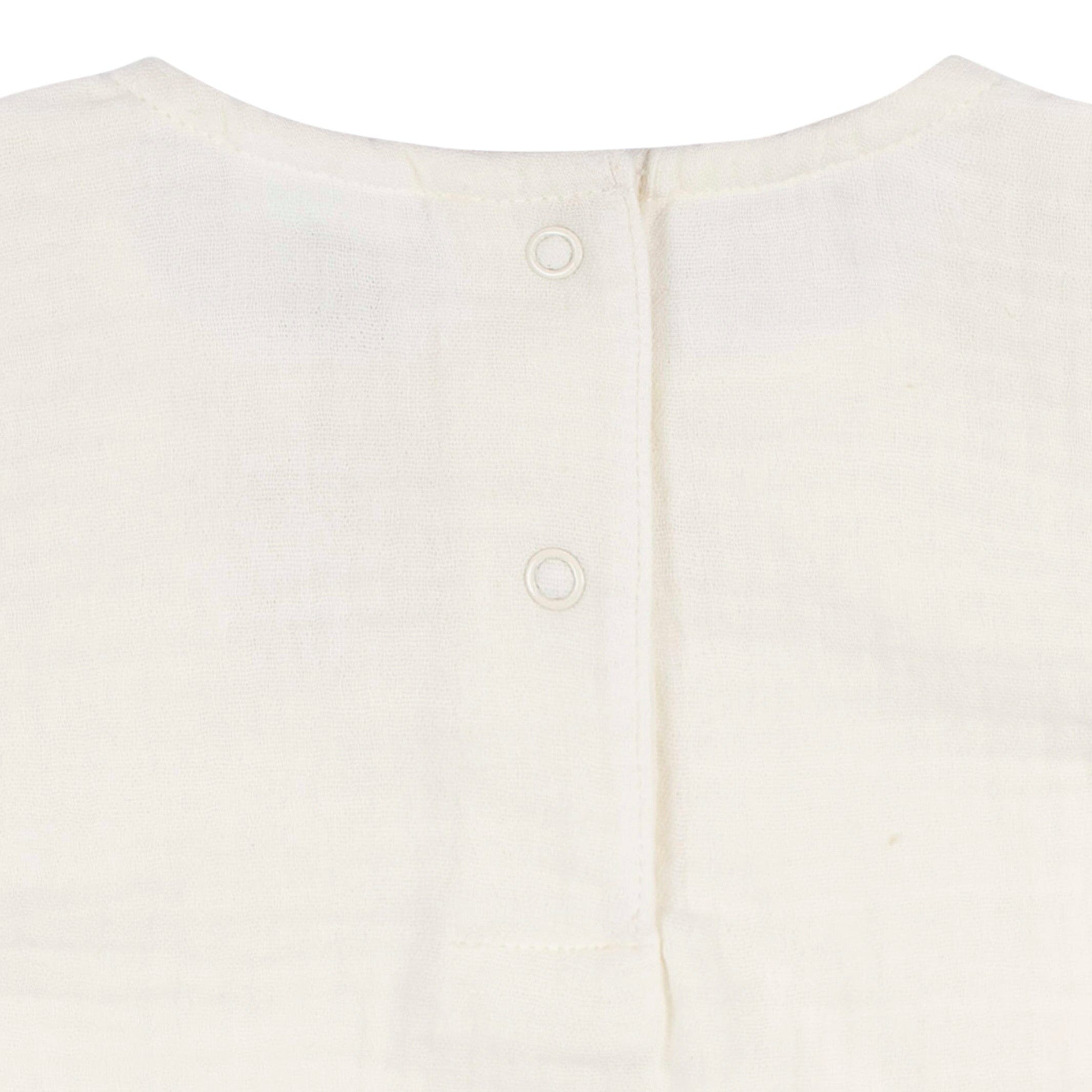 Baby Girls Ivory Gauze Bubble Romper, 0-3M - Image 4