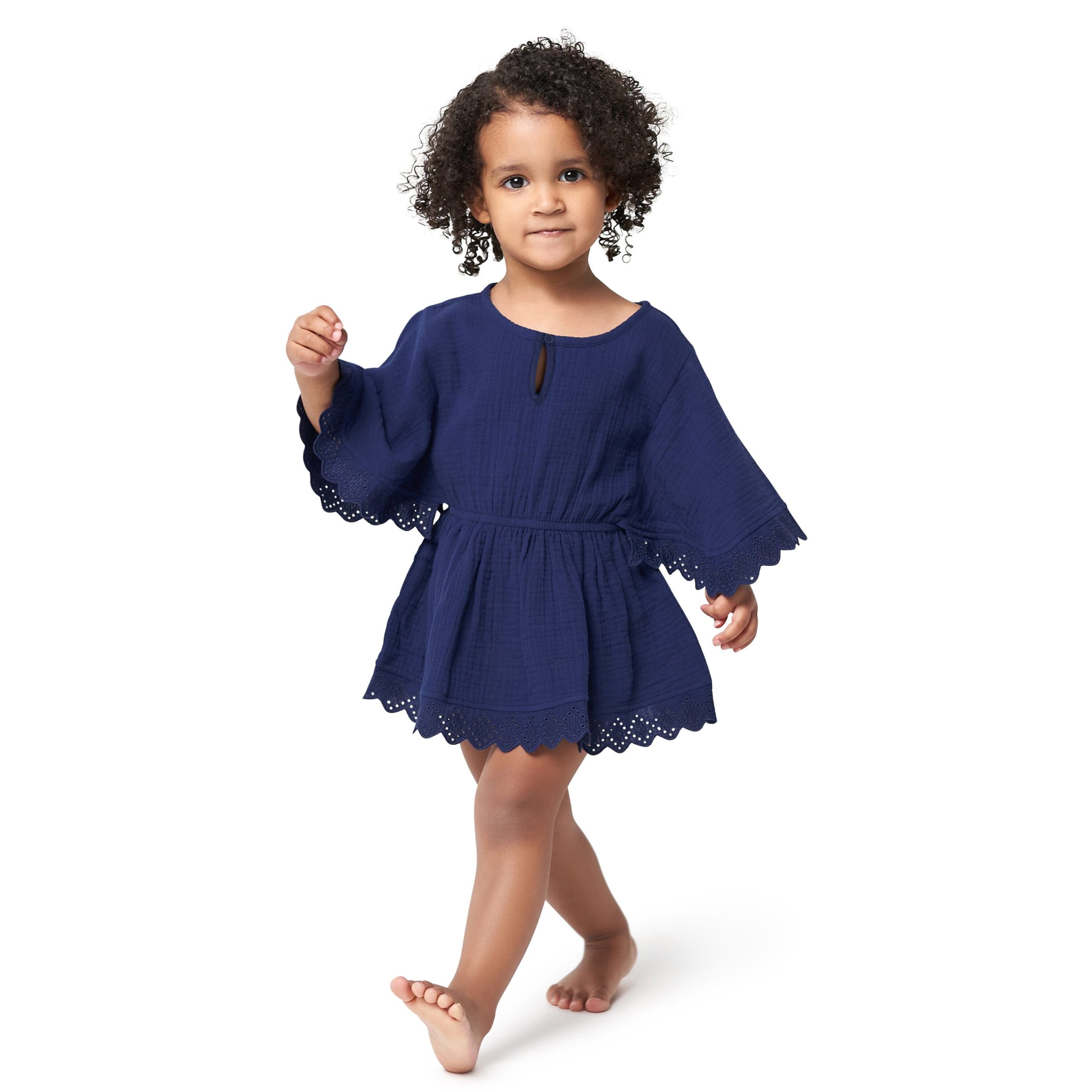 Baby & Toddler Girls Navy Gauze Kaftan Swim Coverup - Image 2