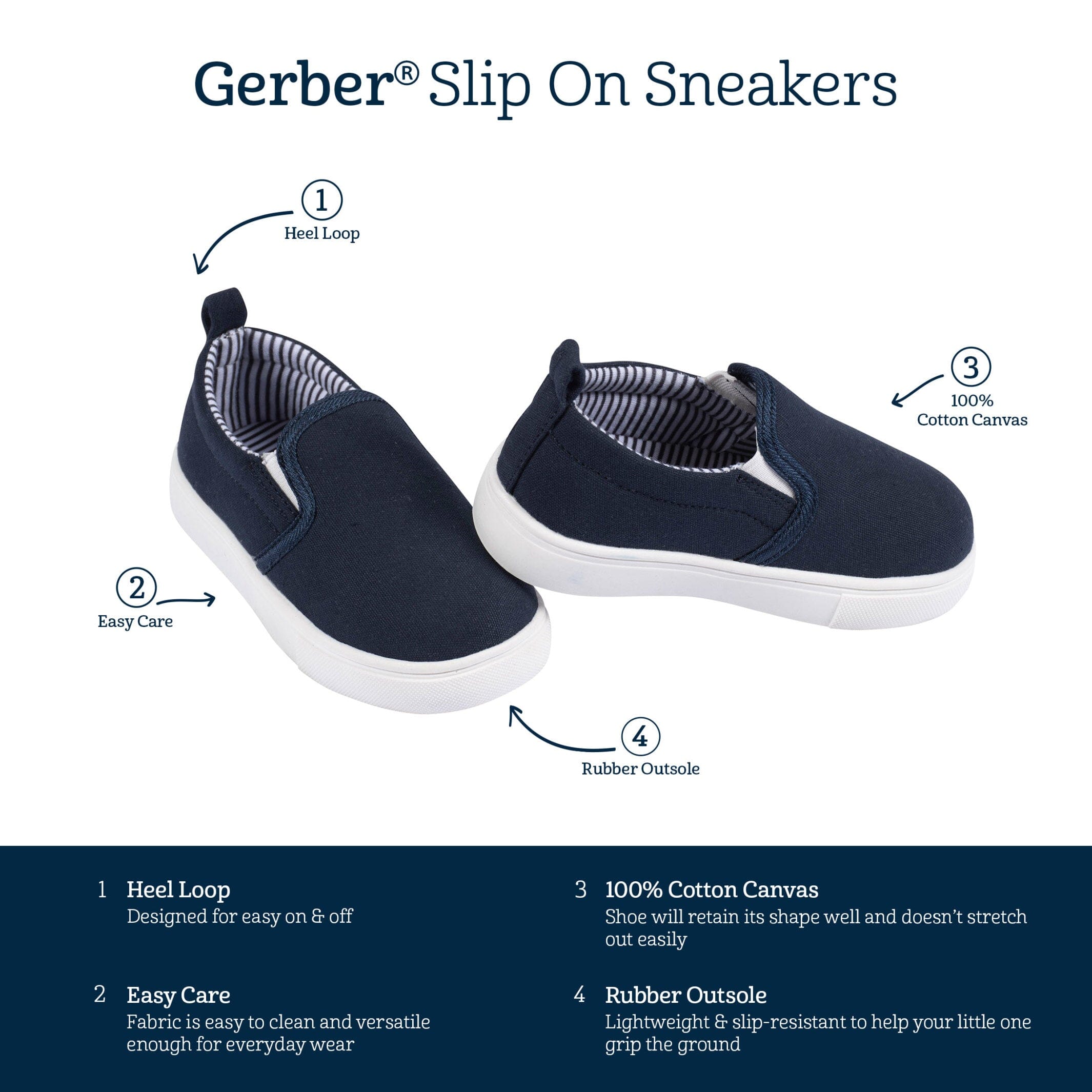 Infant & Toddler Boys Navy Slip-On Sneaker - Image 5