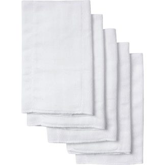 5-Pack Baby Neutral White Organic Prefold Birdseye Diapers