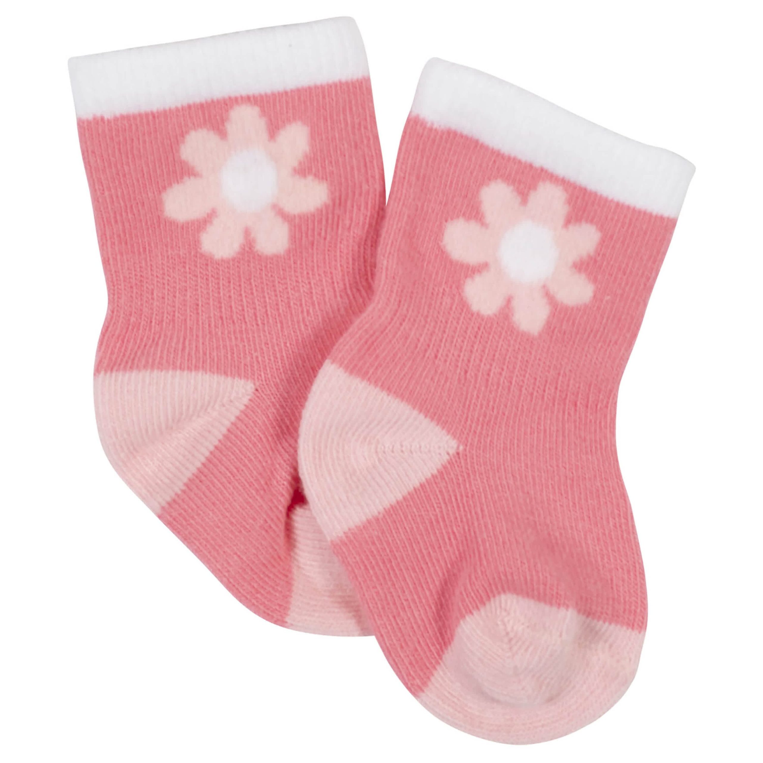 10-Pack Baby Girls Garden Floral & White Wiggle Proof® Socks - Image 5