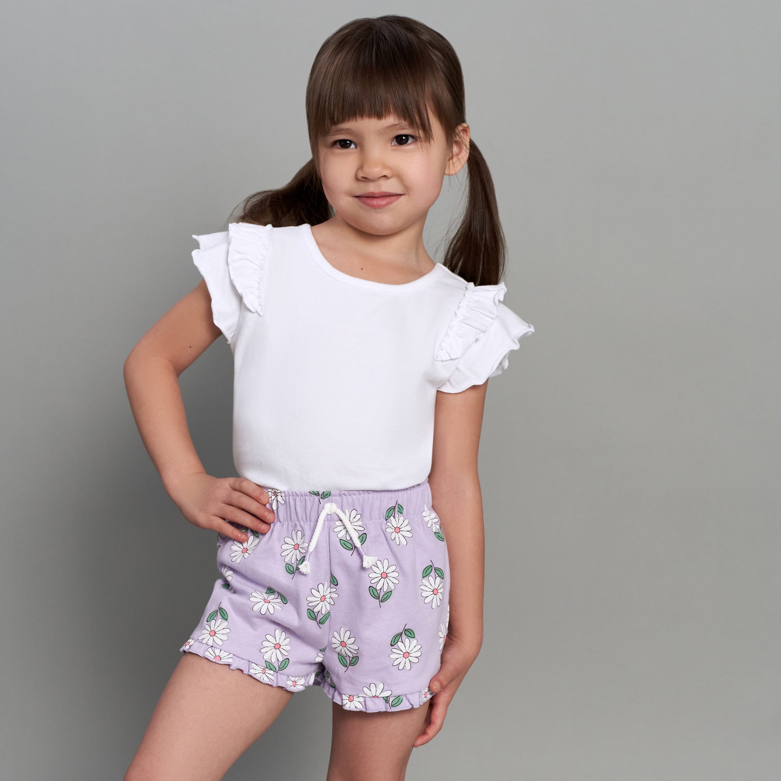 2-Pack Infant Girls Pink Floral Pull-On Shorts - Image 2