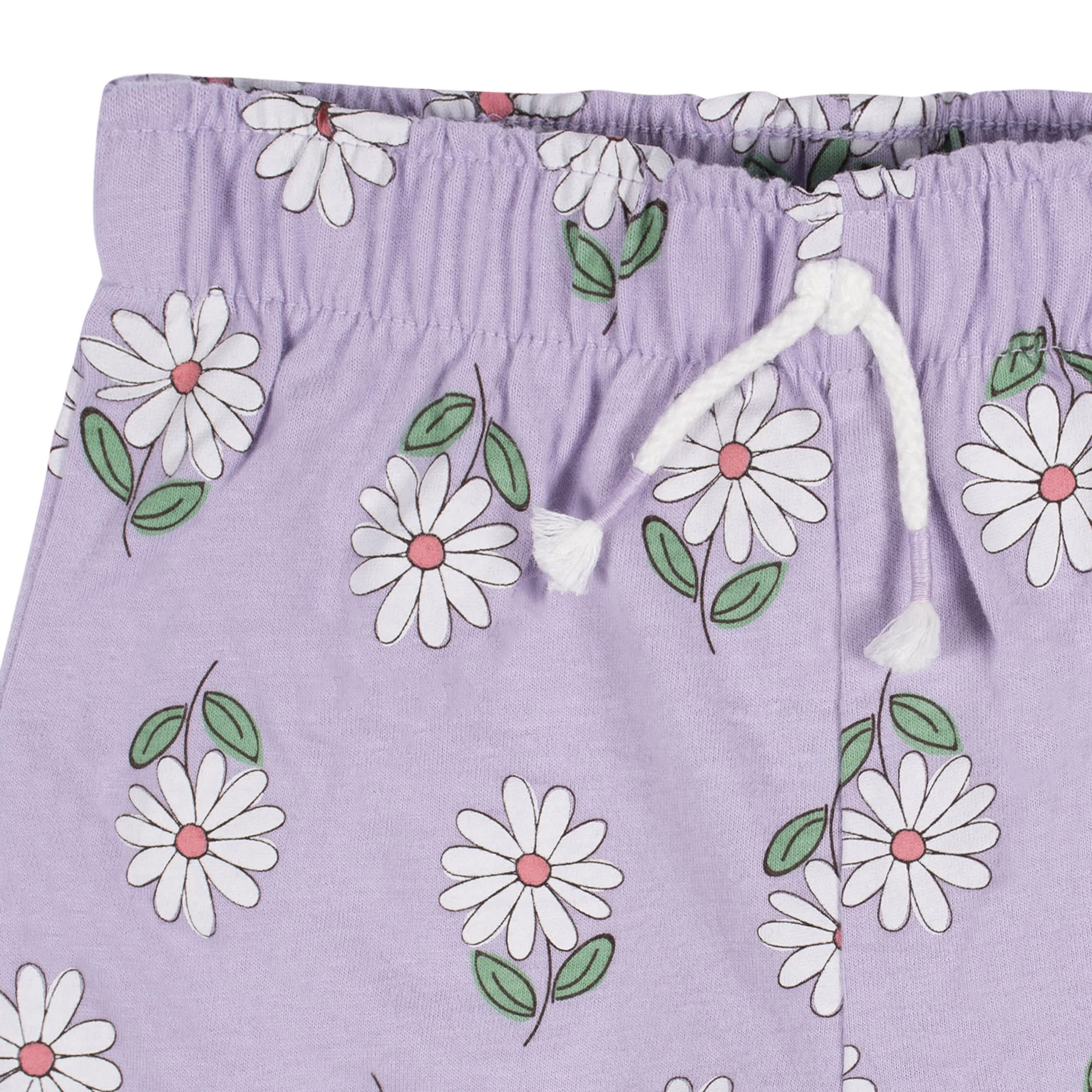 2-Pack Infant Girls Pink Floral Pull-On Shorts - Image 4