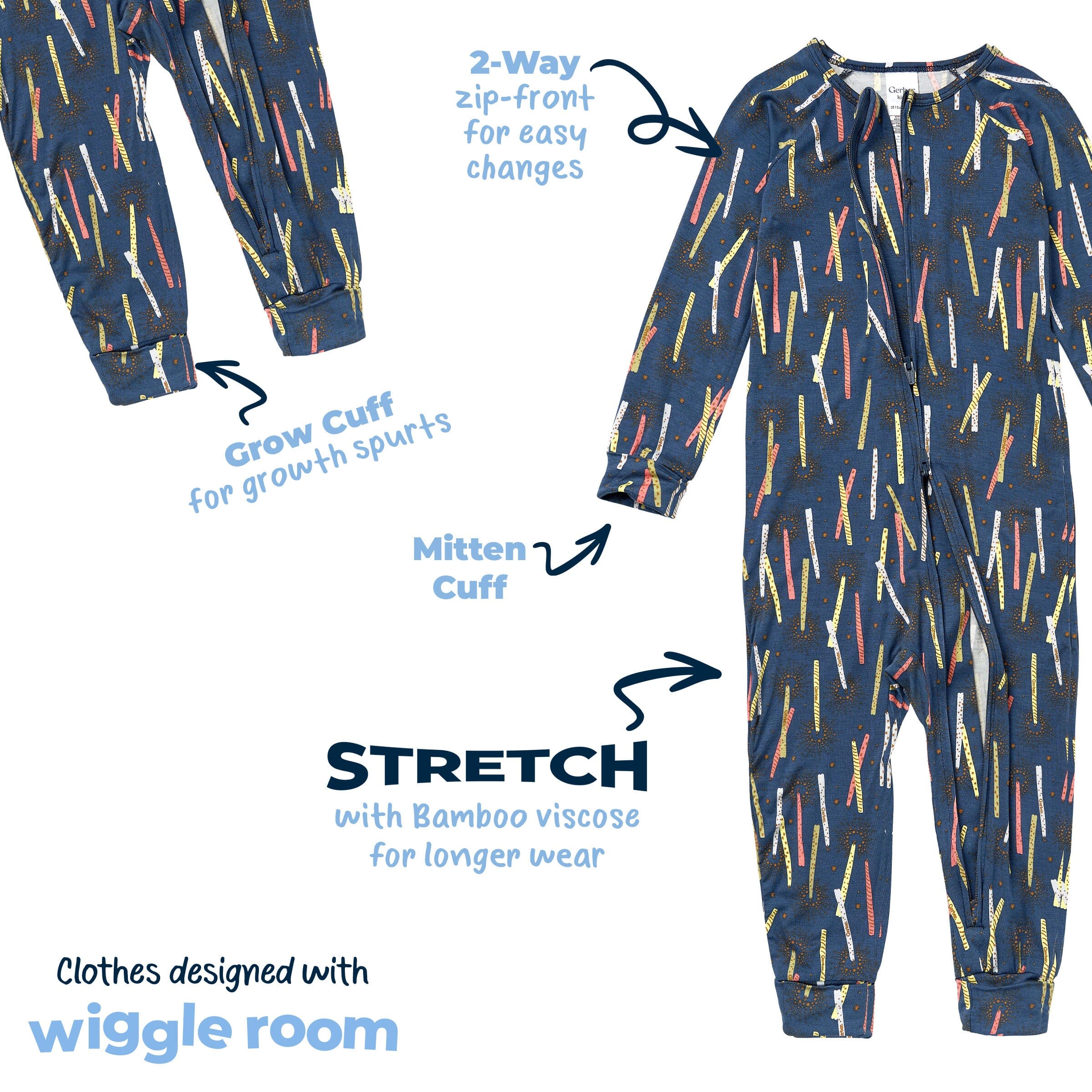 Infant & Toddler Boys Navy Candle Snug Fit Footless Pajamas - Image 5