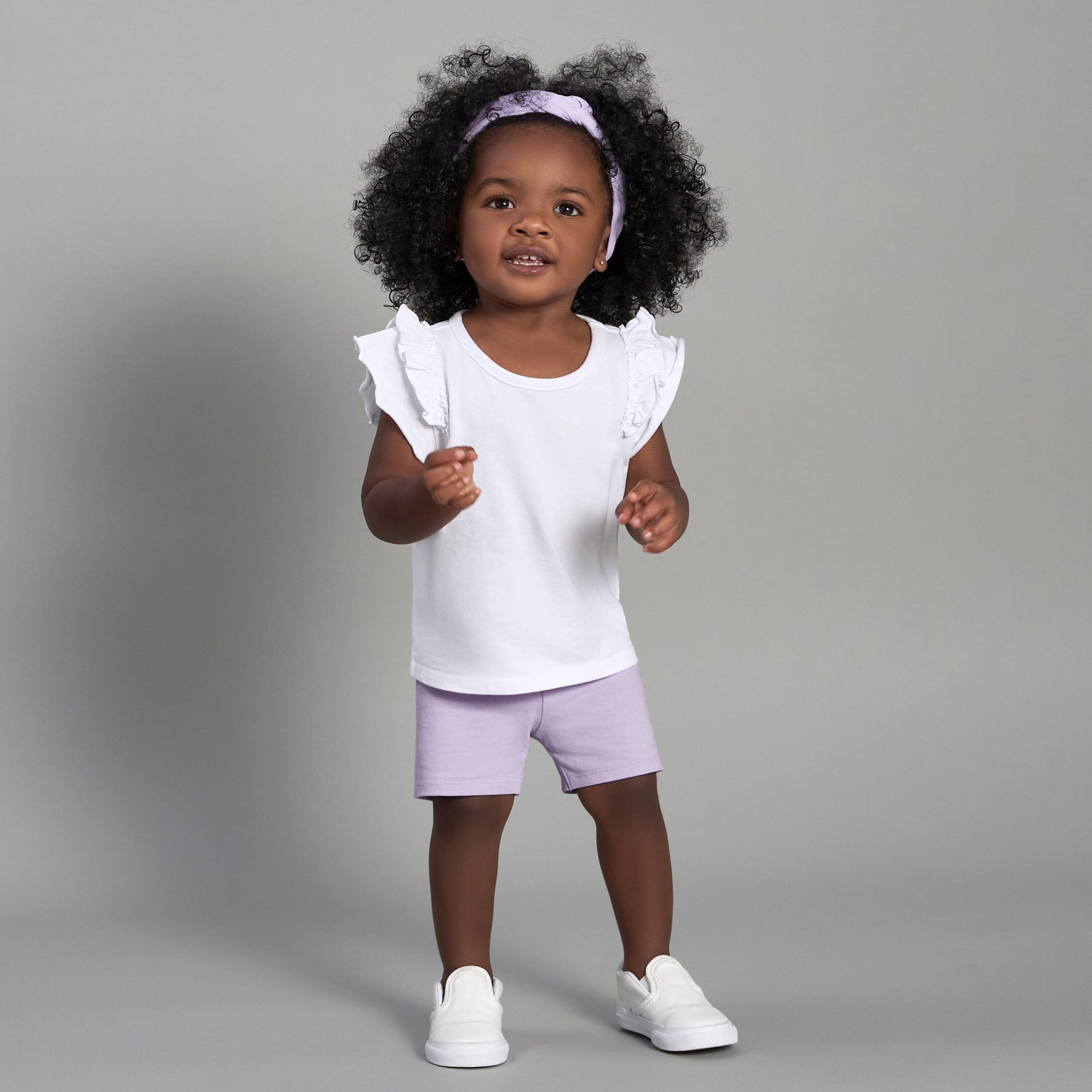 2-Pack Infant Girls Pink & Purple Pull-On Bike Shorts - Image 2