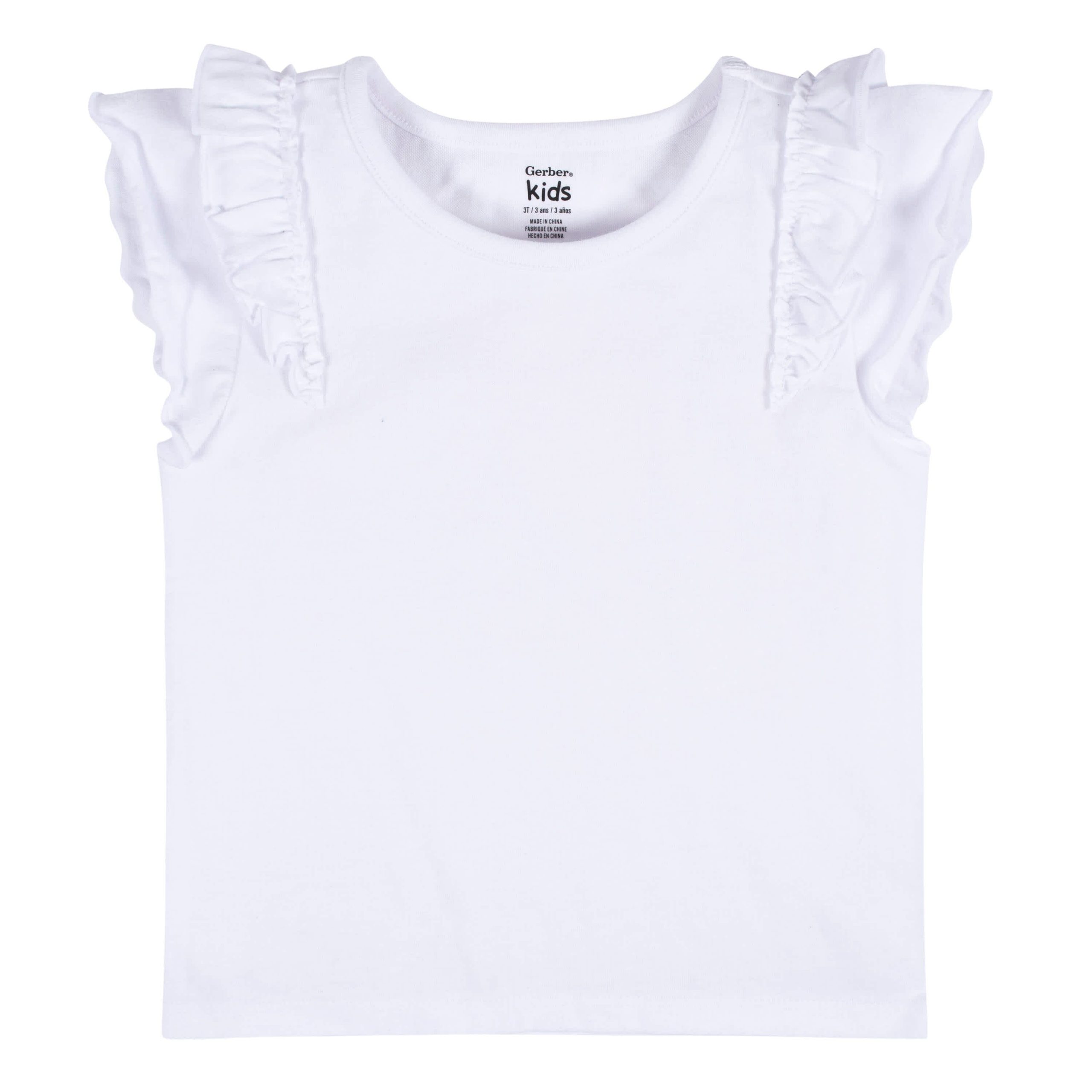2-Pack Infant Girls Pink & White Double Ruffle Tops, 12M - Image 4