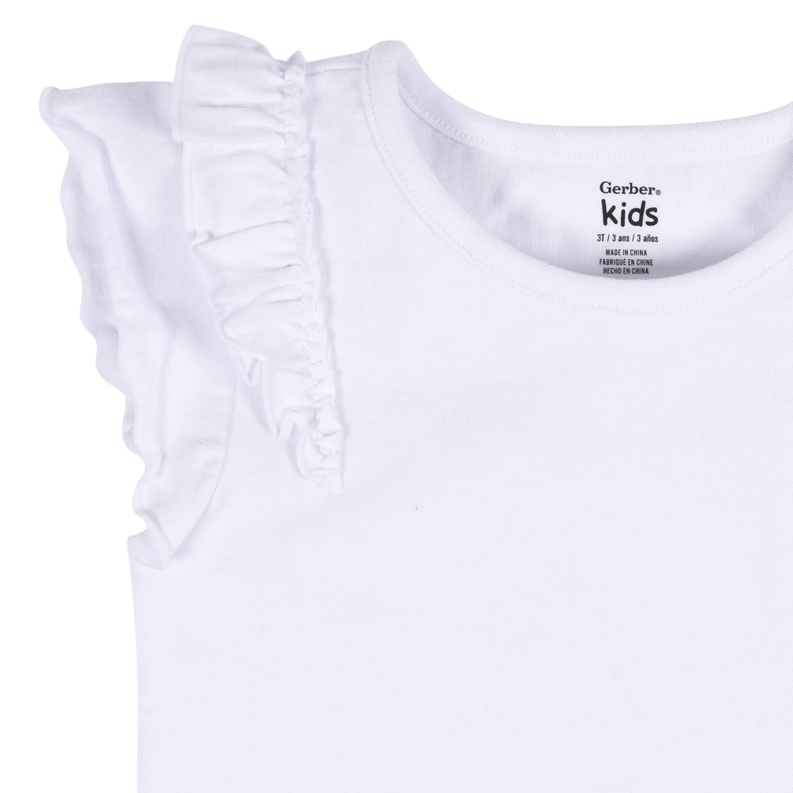 2-Pack Infant Girls Pink & White Double Ruffle Tops, 12M - Image 5