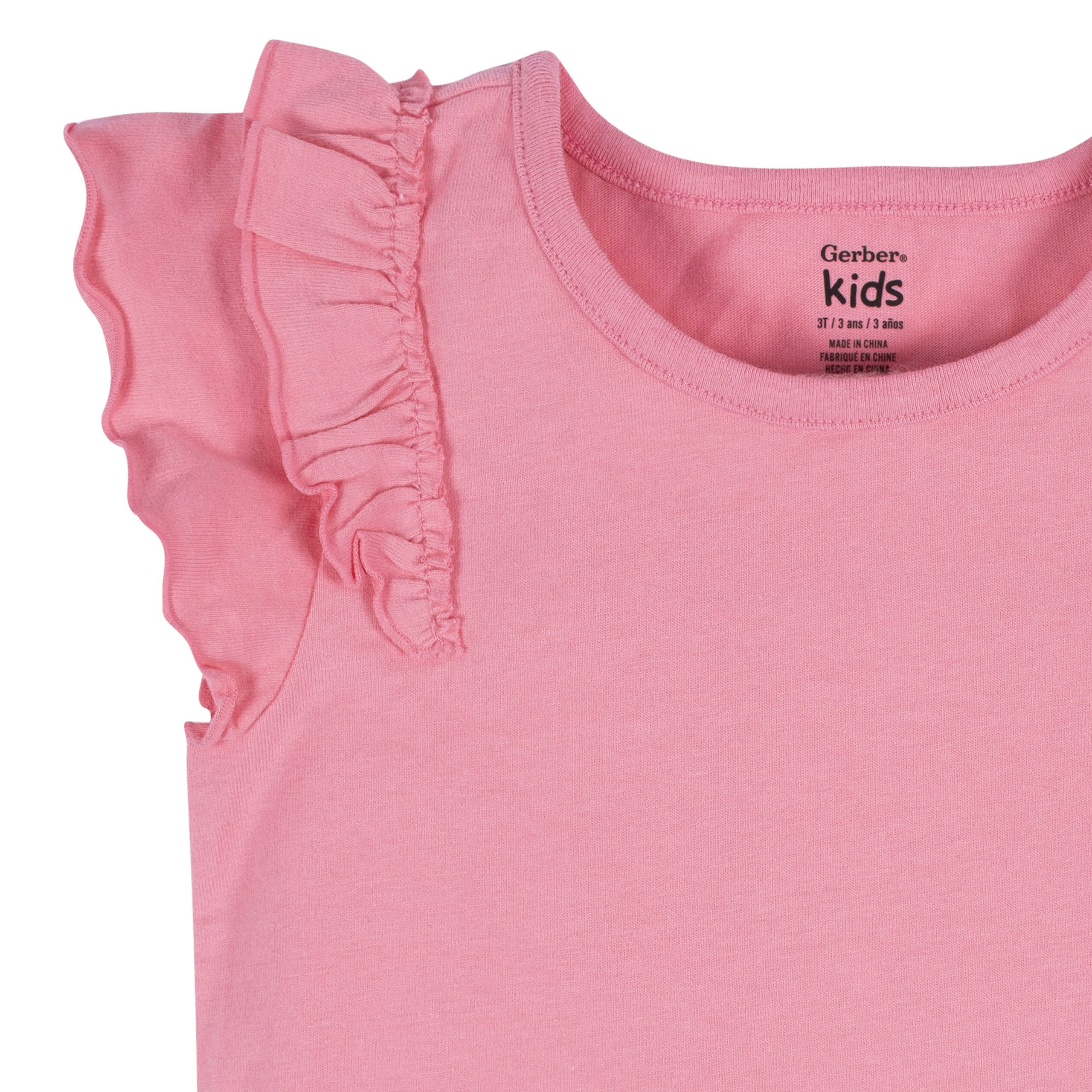 2-Pack Infant Girls Pink & White Double Ruffle Tops, 12M - Image 7