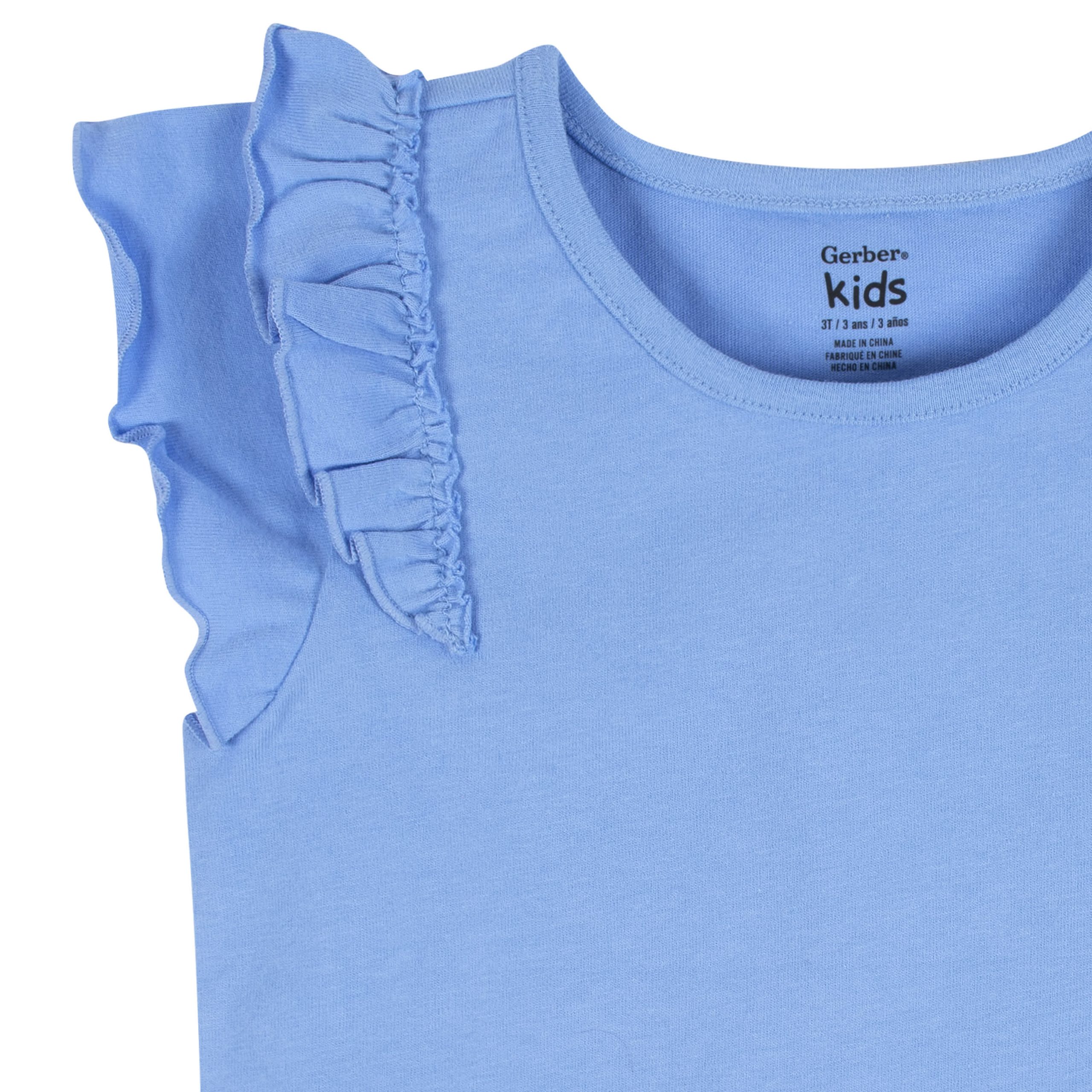 2-Pack Infant Girls Blue Double Ruffle Tops - Image 6