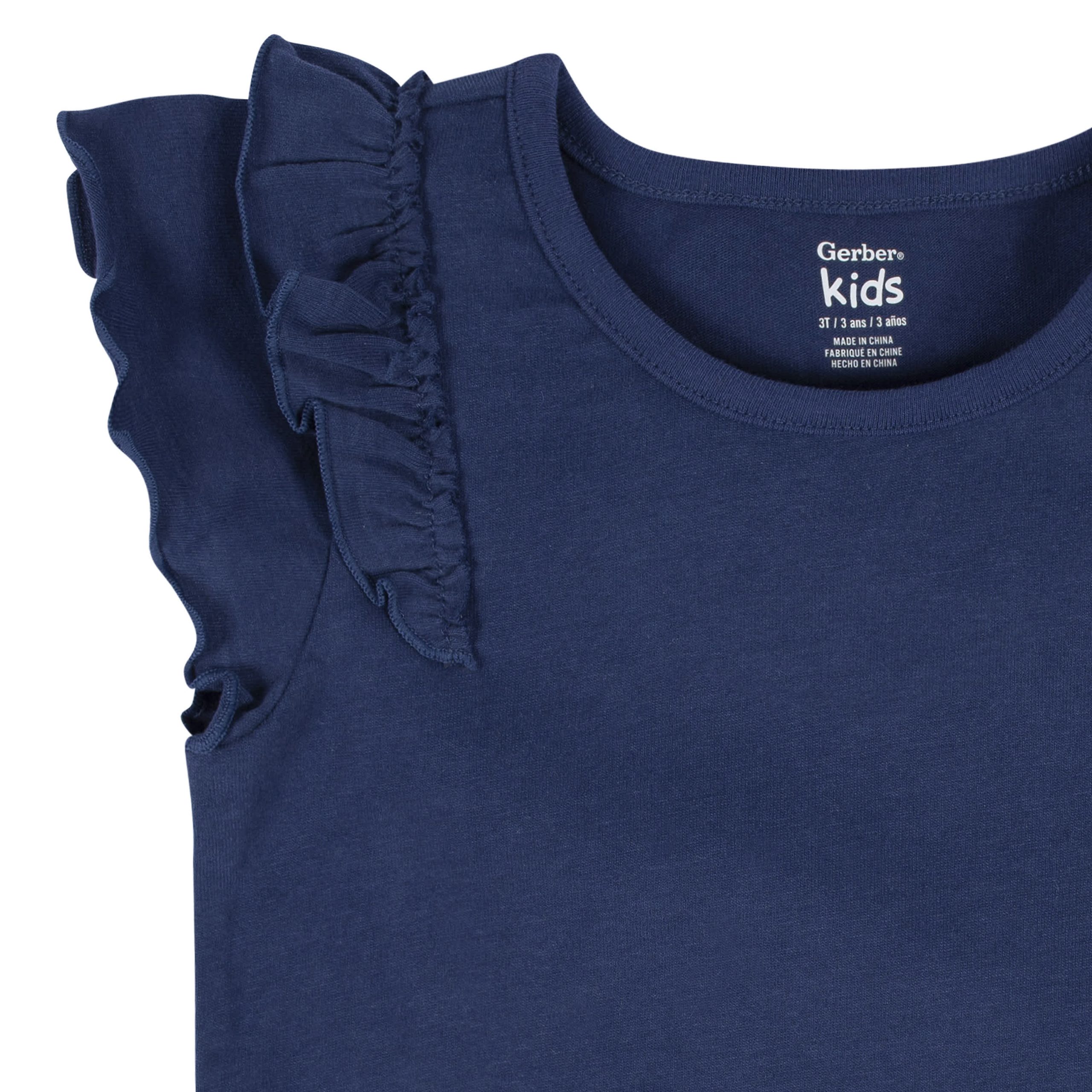 2-Pack Infant Girls Blue Double Ruffle Tops - Image 8