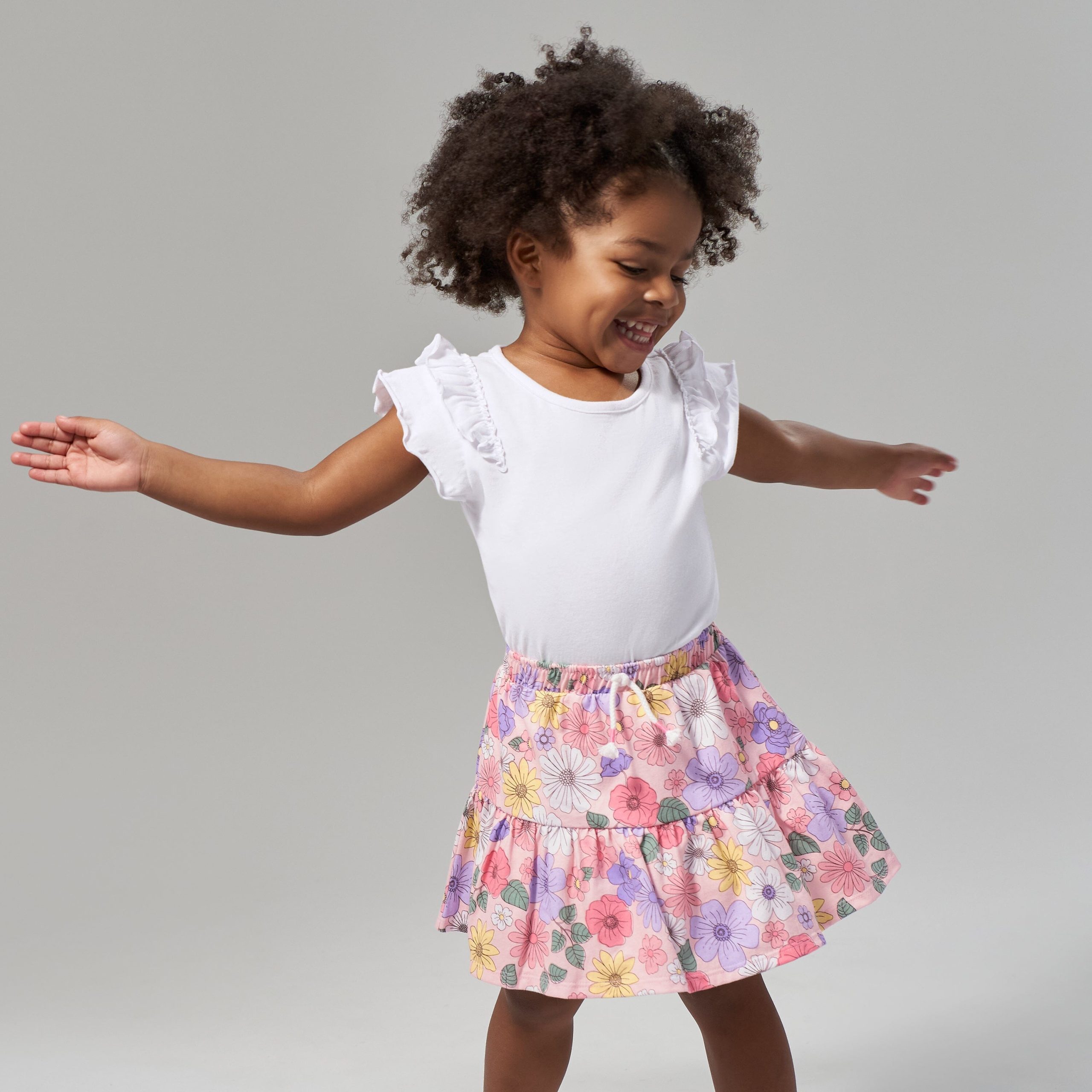 2-Pack Infant Girls Pink Floral Skorts - Image 2