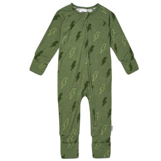 Baby Boys Green Bolts Snug Fit Footless Pajamas