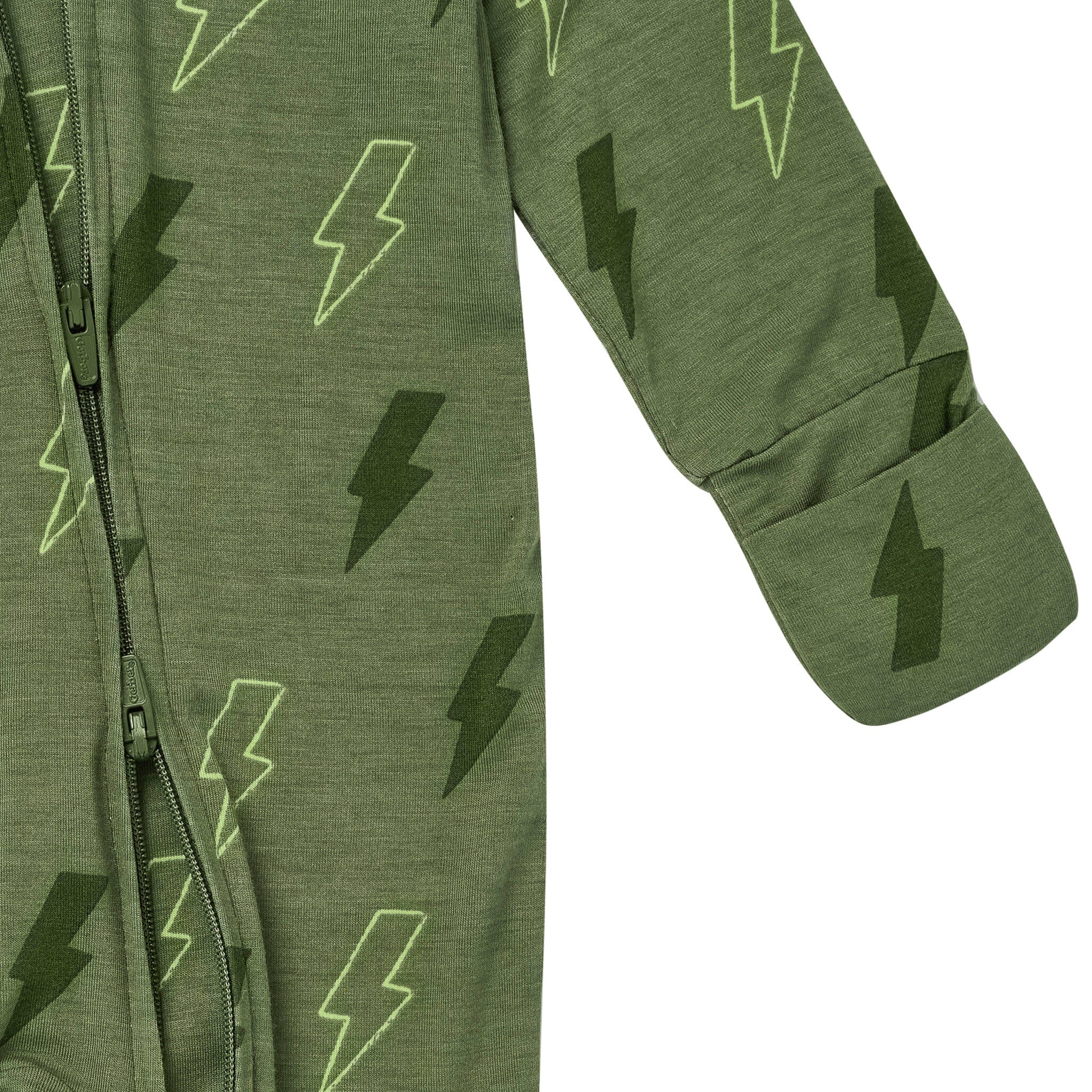 Baby Boys Green Bolts Snug Fit Footless Pajamas - Image 3