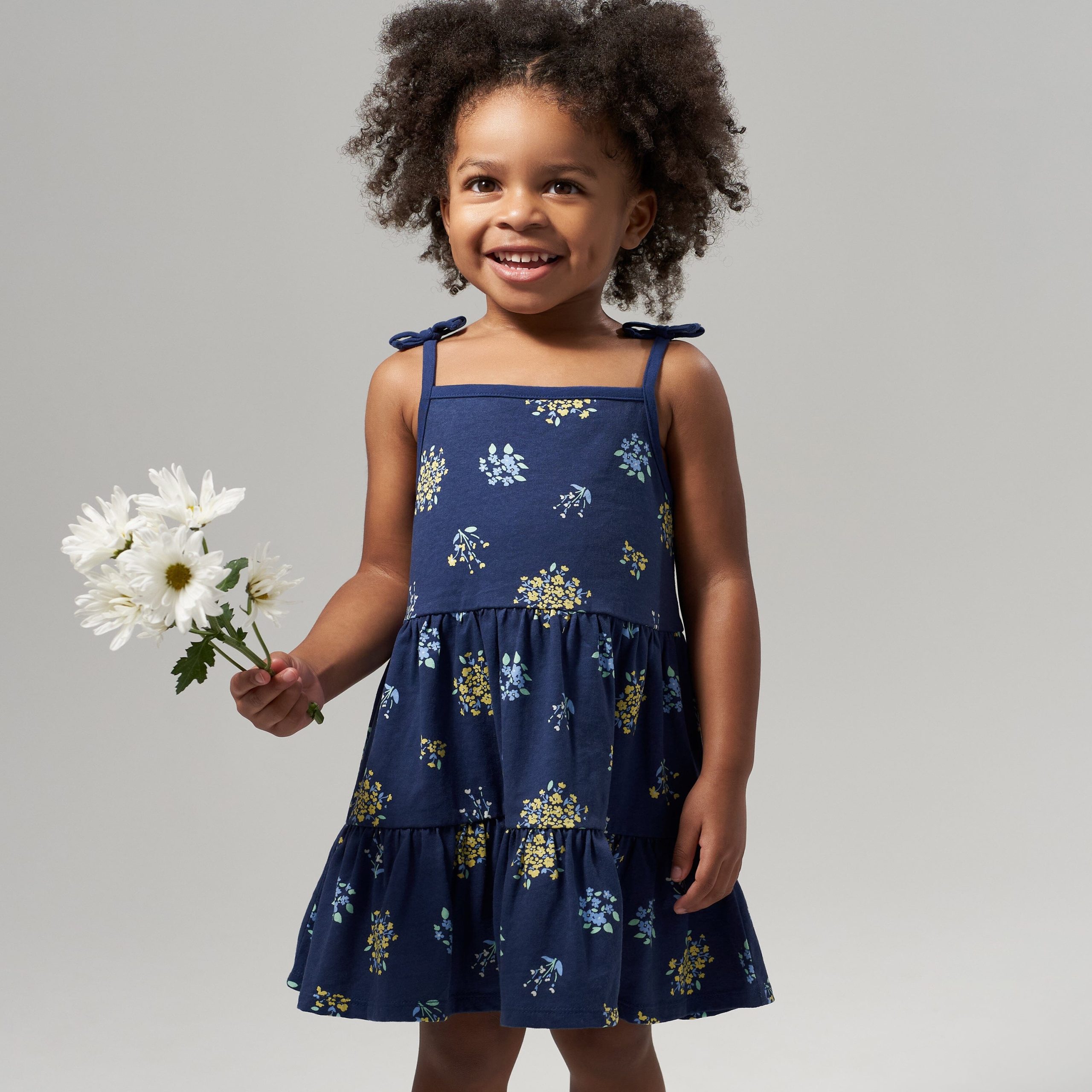 2-Pack Infant & Toddler Girls Blue Floral Knit Dresses - Image 2